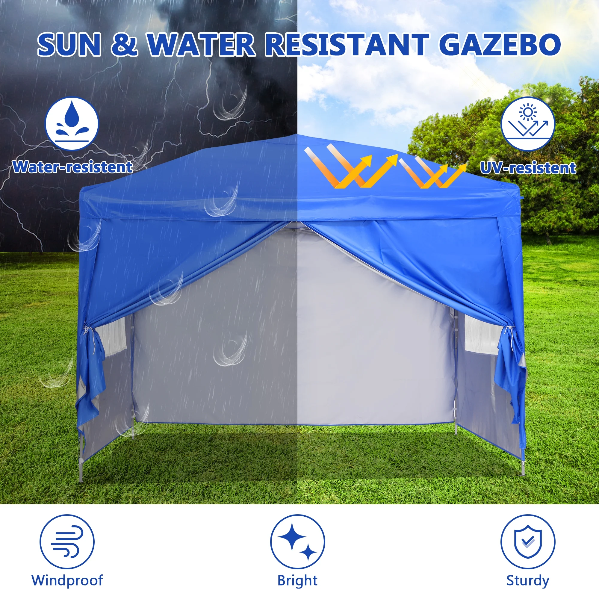 Outdoor Basics 10 ft x 10 ft Pop Up Canopy Tent with Carry Bag, Shade Canopy, Great for Picnic, Yard, Beach, Park, Camping, White - Womvr