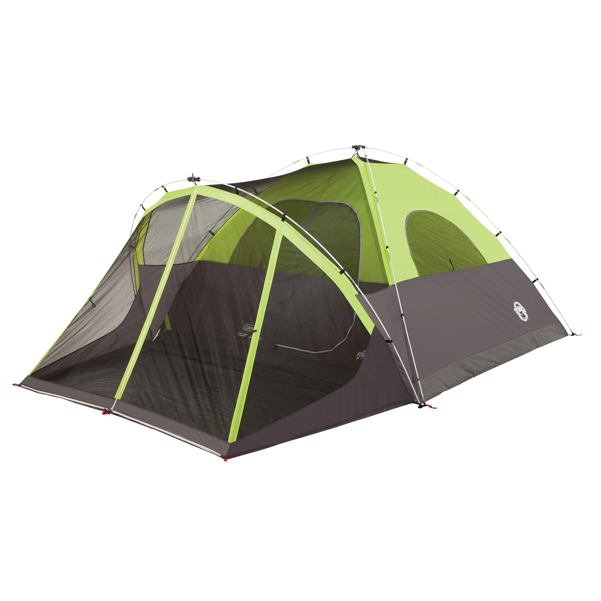 Coleman? 6-Person Steel Creek? Fast Pitch? Dome Camping Tent with Screen Room, Green - Womvr