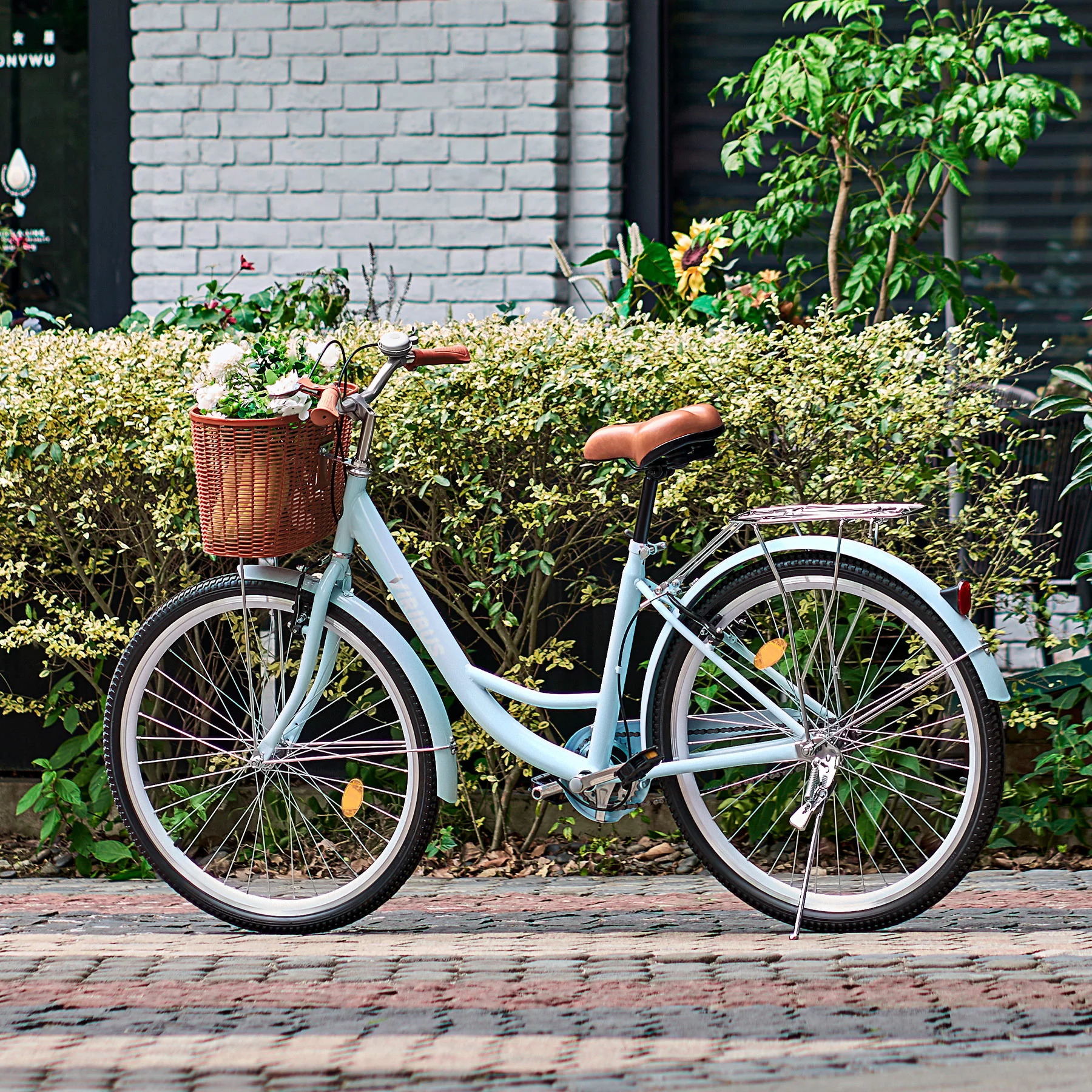 Viribus Women's Comfort Bike 26 Inch Beach & City Cruiser Bicycle with Basket Rack Mint - Womvr