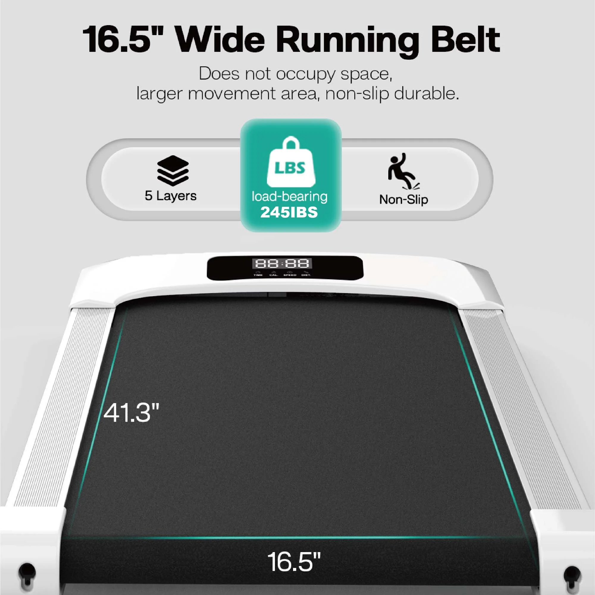 Aukfa Under Desk Treadmill, Slim Walking Pad for Home Office Workout, 245 lb Capacity, 4 mph Speed - Womvr