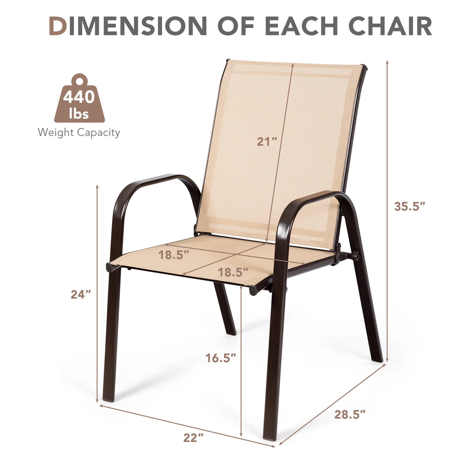 Gymax Set of 2 Patio Chairs Dining Chairs w/ Steel Frame Yard Outdoor Grey - Womvr