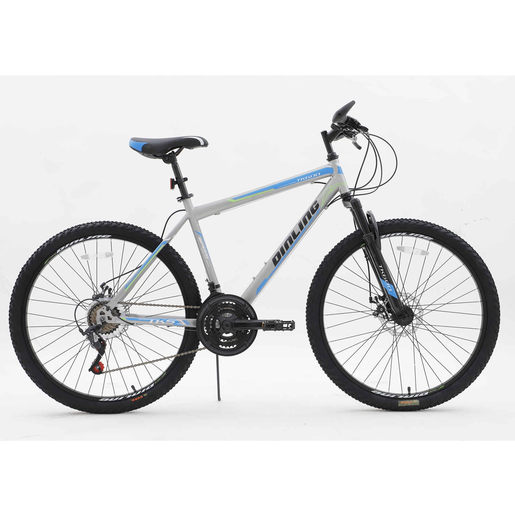 Dinling Adult Mountain Bike for Men and Women, 21-Speed, 26 inch wheels Grey-blue - Womvr
