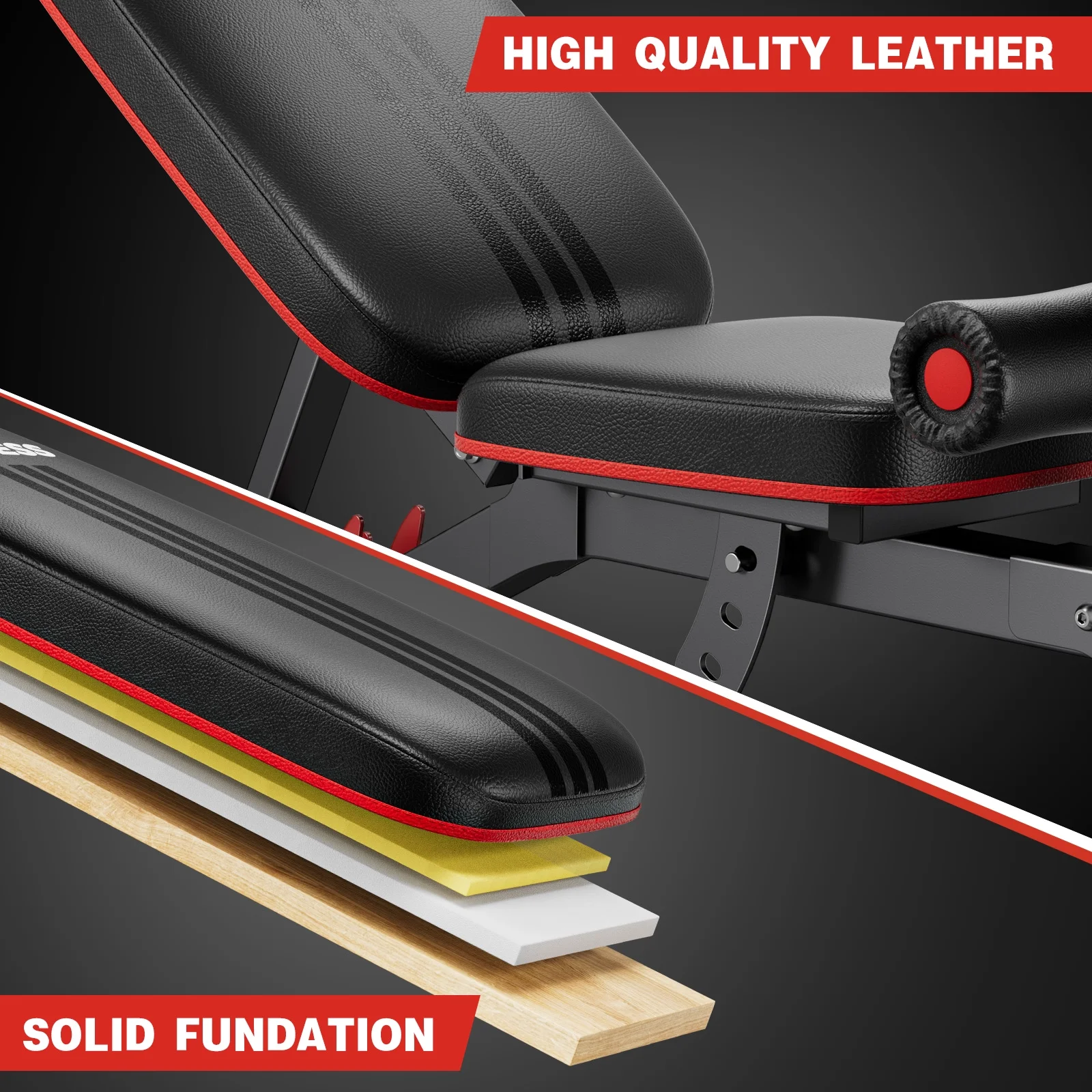 GIKPAL 6 Positions Adjustable Weight Bench,Foldable Workout Olympic Weight Bench Press for Full Body Strength Training,Incline, Flat, Decline,Maximum Weight 800 Lbs. - Womvr