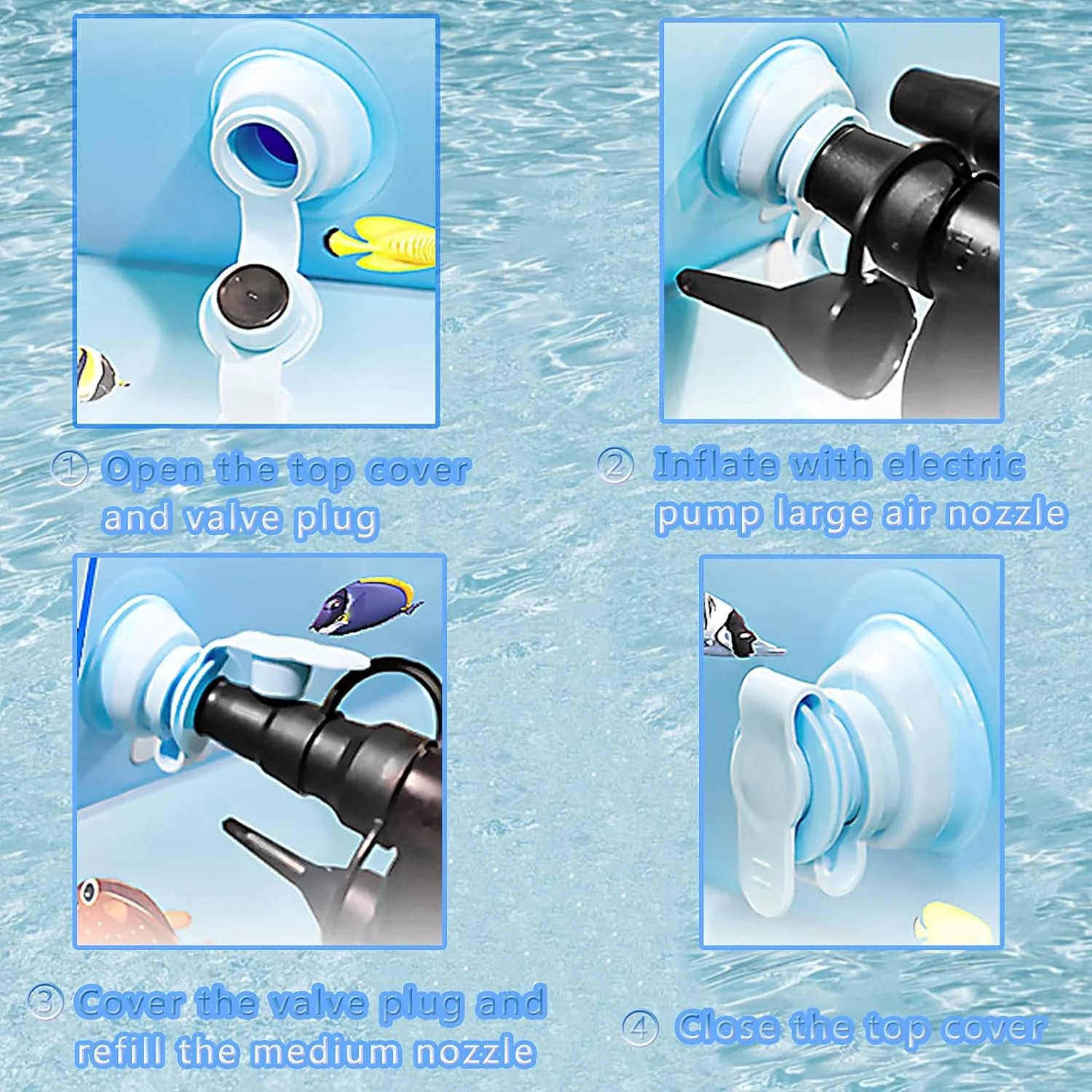 Elemore Home Inflatable Pool, 9.83 x 6 x 1.83 ft Family Swimming Pools for Kids, Toddlers, Infant, Adult, Rectangular, Thickened - Womvr