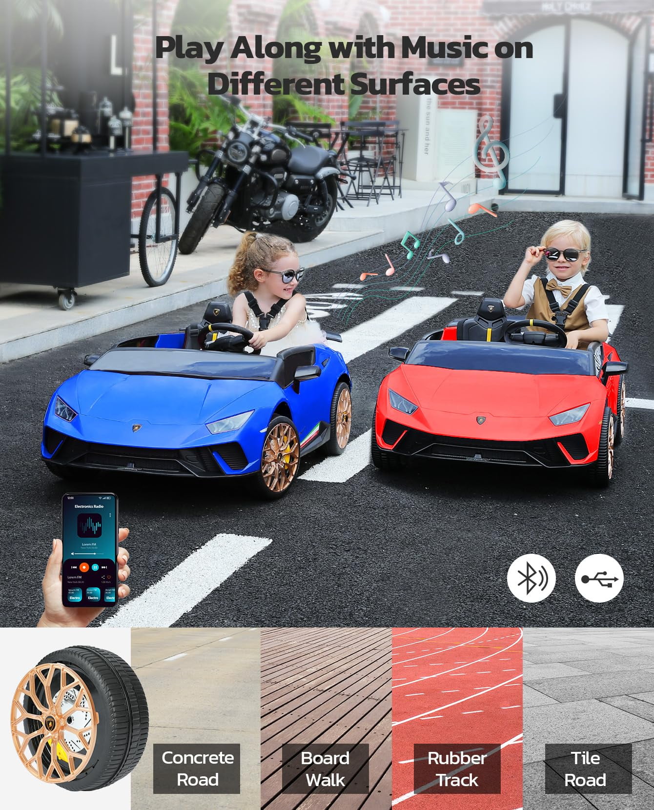 Lamborghini Huracan Ride on Car Real 2 Seater, Powered Electric Vehicle with Parent Remote, Maximum 4.0mph Ride on Toys for 3-8 Years Kids,Pink - Womvr