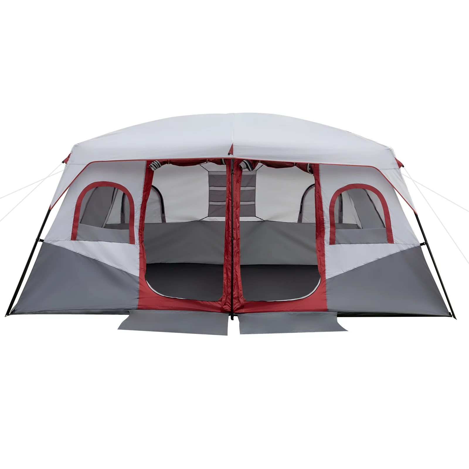SamyoHome Family Cabin Tent 14 Person  4 Large Ventilation Mesh Windows, Measures 14' x 10' with Dividers Curtain for 2 Room - Womvr