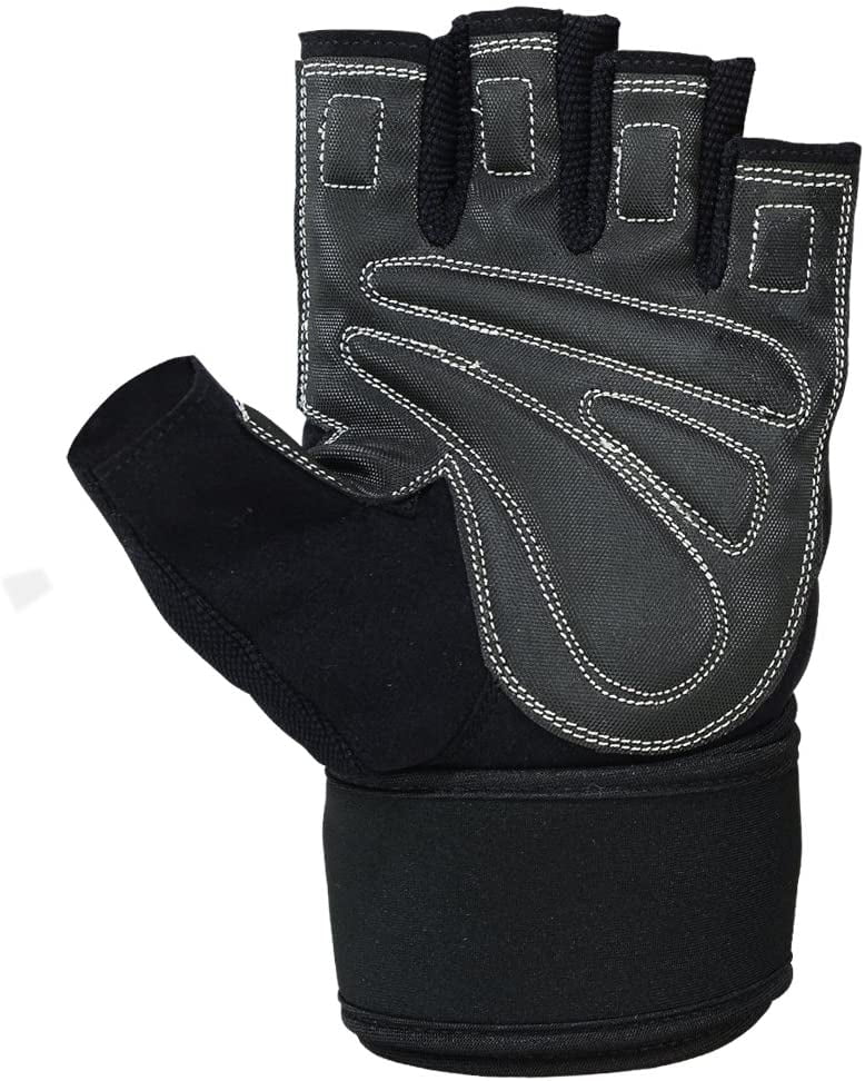 MRX Weight Lifting Gloves Gym Power Training Fitness Bodybuilding Glove Long Wrist Strap Black / Red M - Womvr