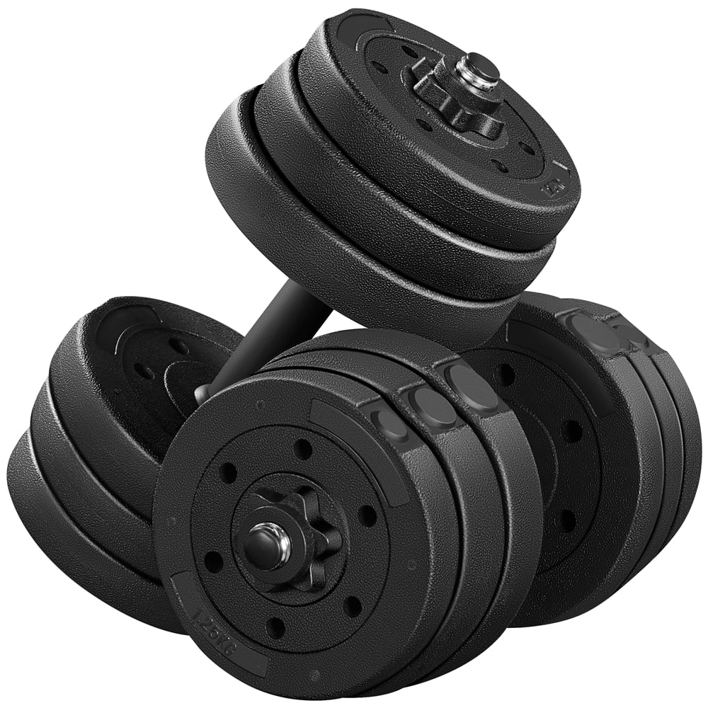 Easyfashion 44LB Adjustable Dumbbell Set, Black - Womvr