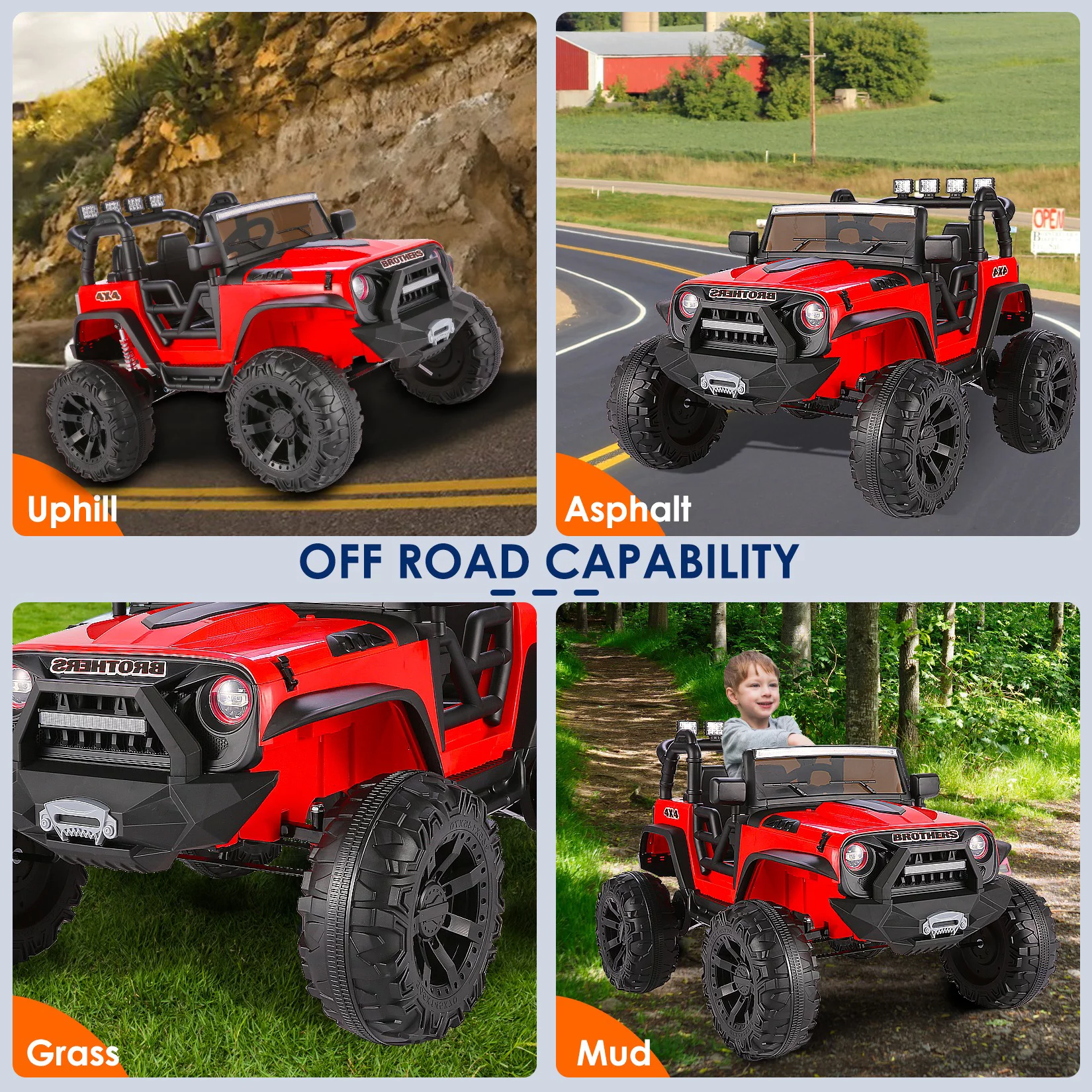 VIBESPARK Ride on Truck, 24V 9AH Electric Battery Powered Toy Car, 2 Seater Kids Ride on Car w/ Parent Remote Control, Full-Metal Suspension, Bluetooth Music, LED Light Control, Ride on Toys for Gift - Womvr