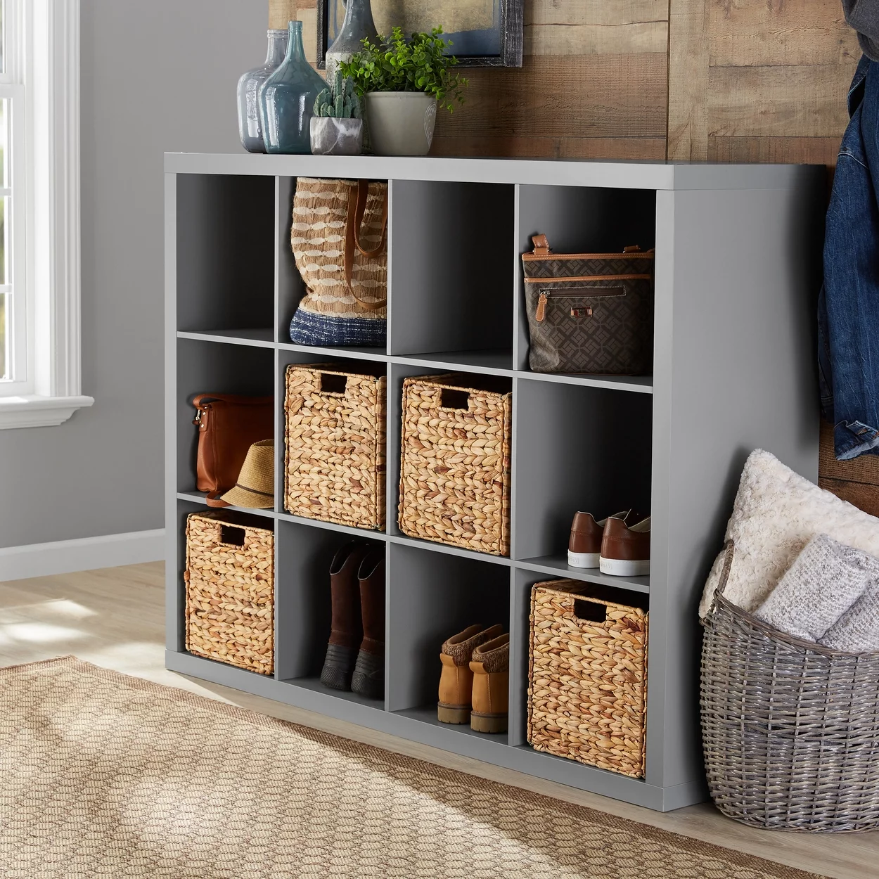 Better Homes & Gardens 12-Cube Storage Organizer, Natural - Womvr