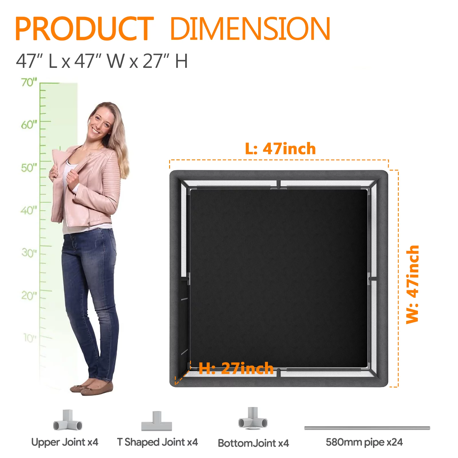 Pkinoicy 47x47inch Play Pen with Mat for Babies and Toddlers, Playpen with Mat, Baby Playpen with Mat, mall Baby Playpen with Mat - Womvr