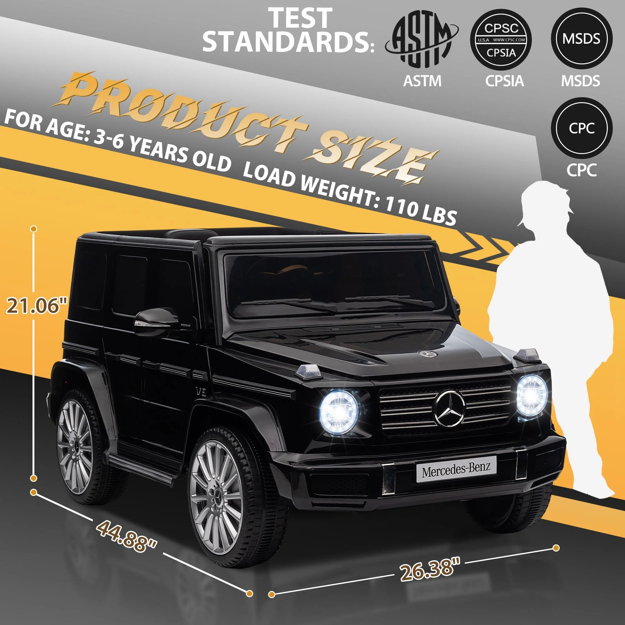 24V Ride on Car with Remote Control for Kids Mercedes Benz Ride on Car Toy for Boys and Girls 3-6 Years Old, Electric Vehicle, Bluetooth, LED Light, White - Womvr