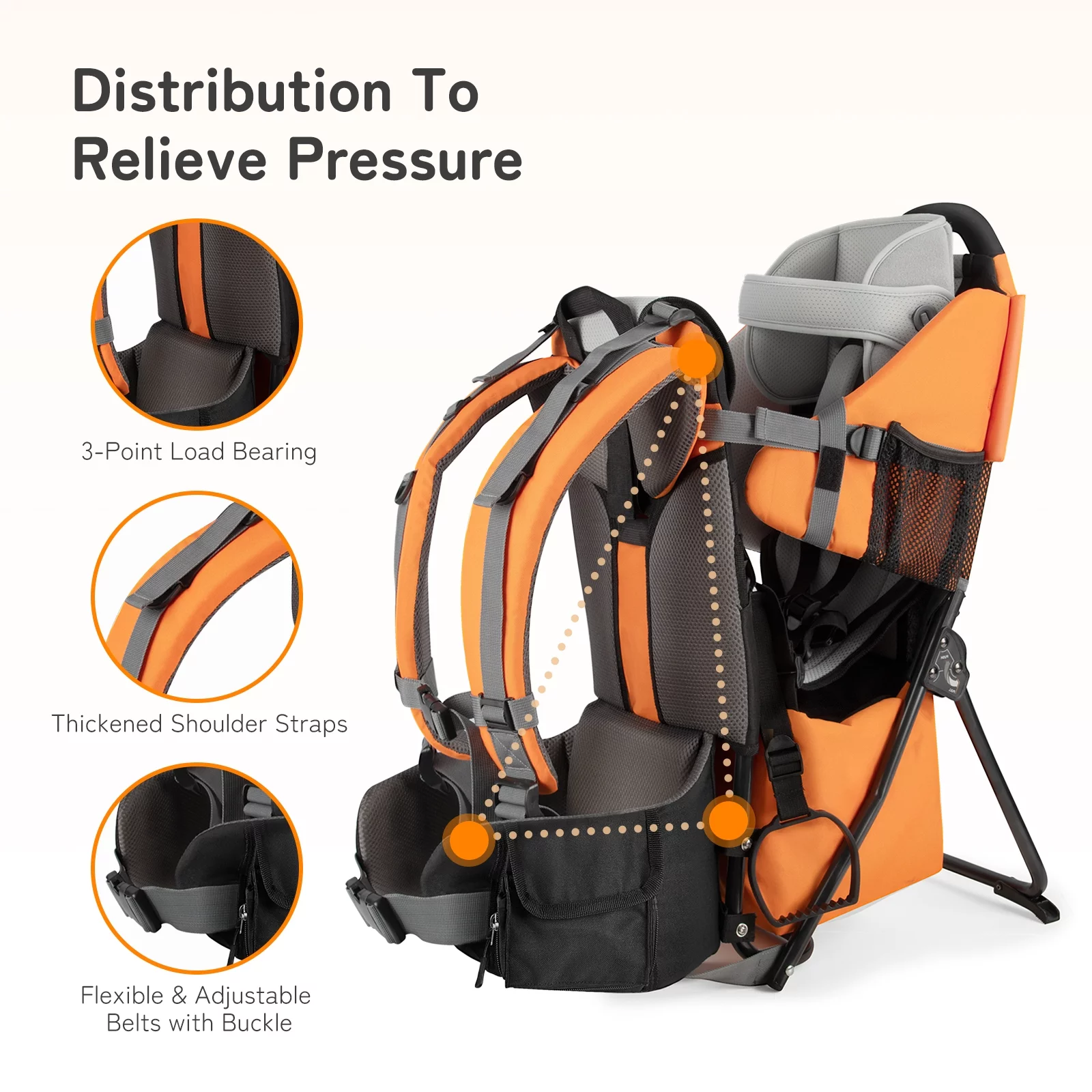 Besrey Baby Hiking Backpack Carrier for Toddlers, Waterproof & Lightweight Outdoor Child Back Frame, Black - Womvr