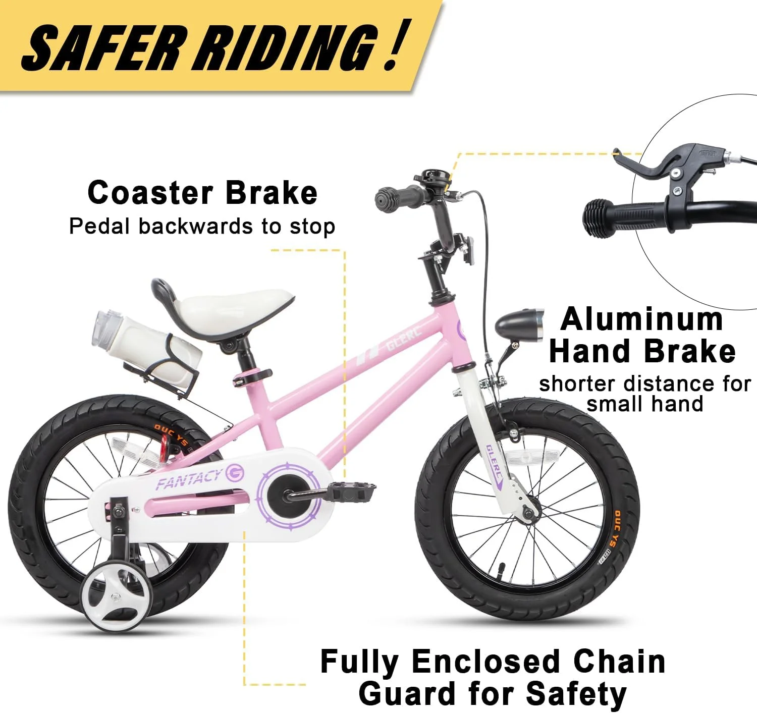 Glerc 12 inch Toddler and Kids Bike for 2-4 Years Old Boys & Girls, White - Womvr