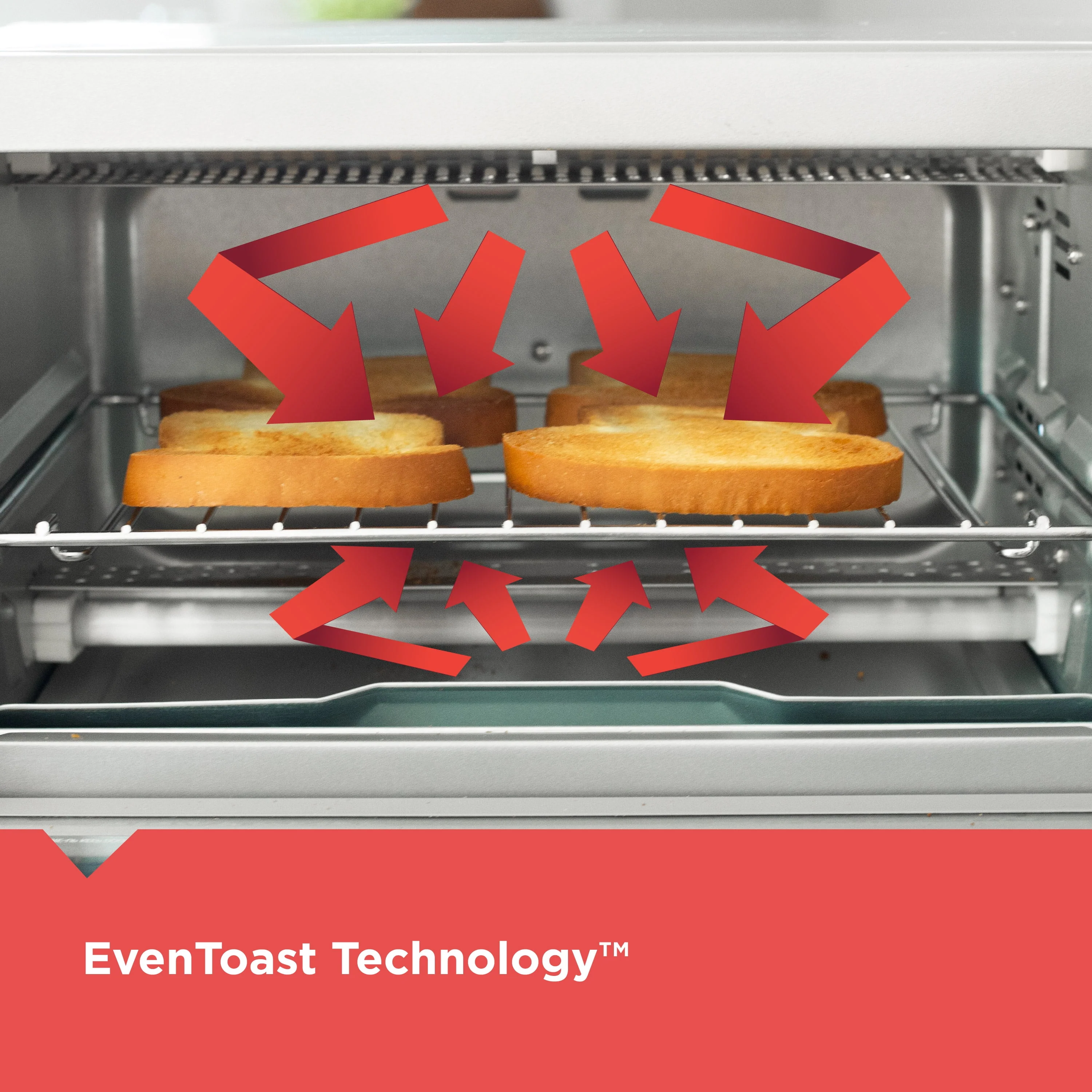 BLACK+DECKER Crisp 'N Bake Air Fry 4-Slice Toaster Oven, Silver & Black, TO1787SS - Womvr