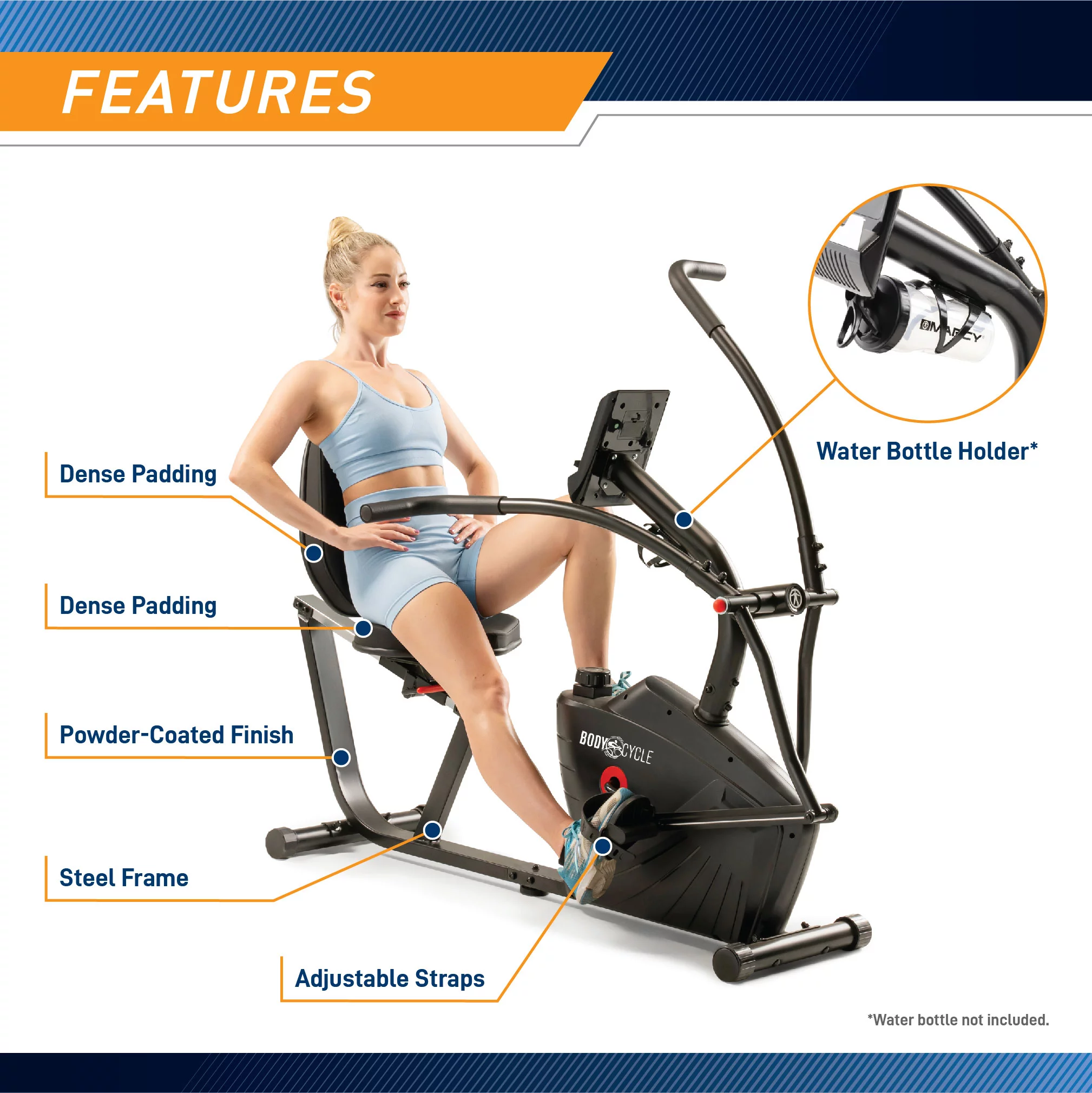 Marcy  Dual Action Recumbent Exercise Bike JX-7301 - Womvr