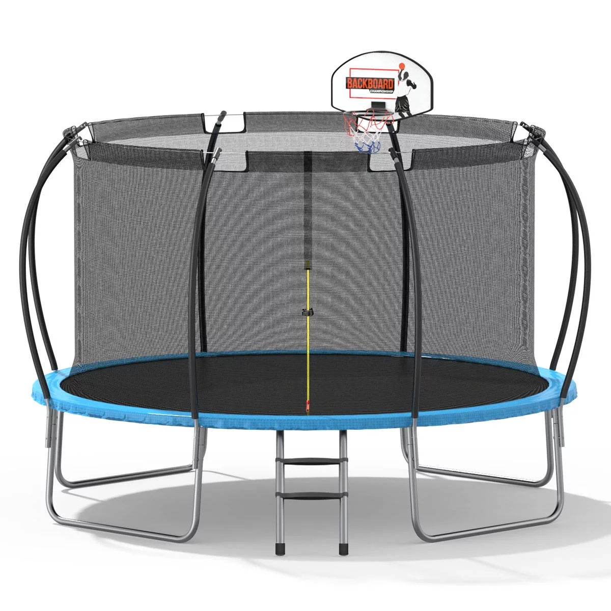 Nazhura Trampoline 12 ft with Enclosure and Basketball Hoop, 1300lbs Capacity - Womvr