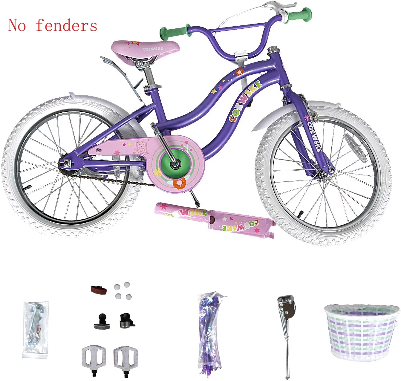 Coewske Princess Kids Bike 14 inch Boys Girls Bicycle with Training Wheels, Pink - Womvr