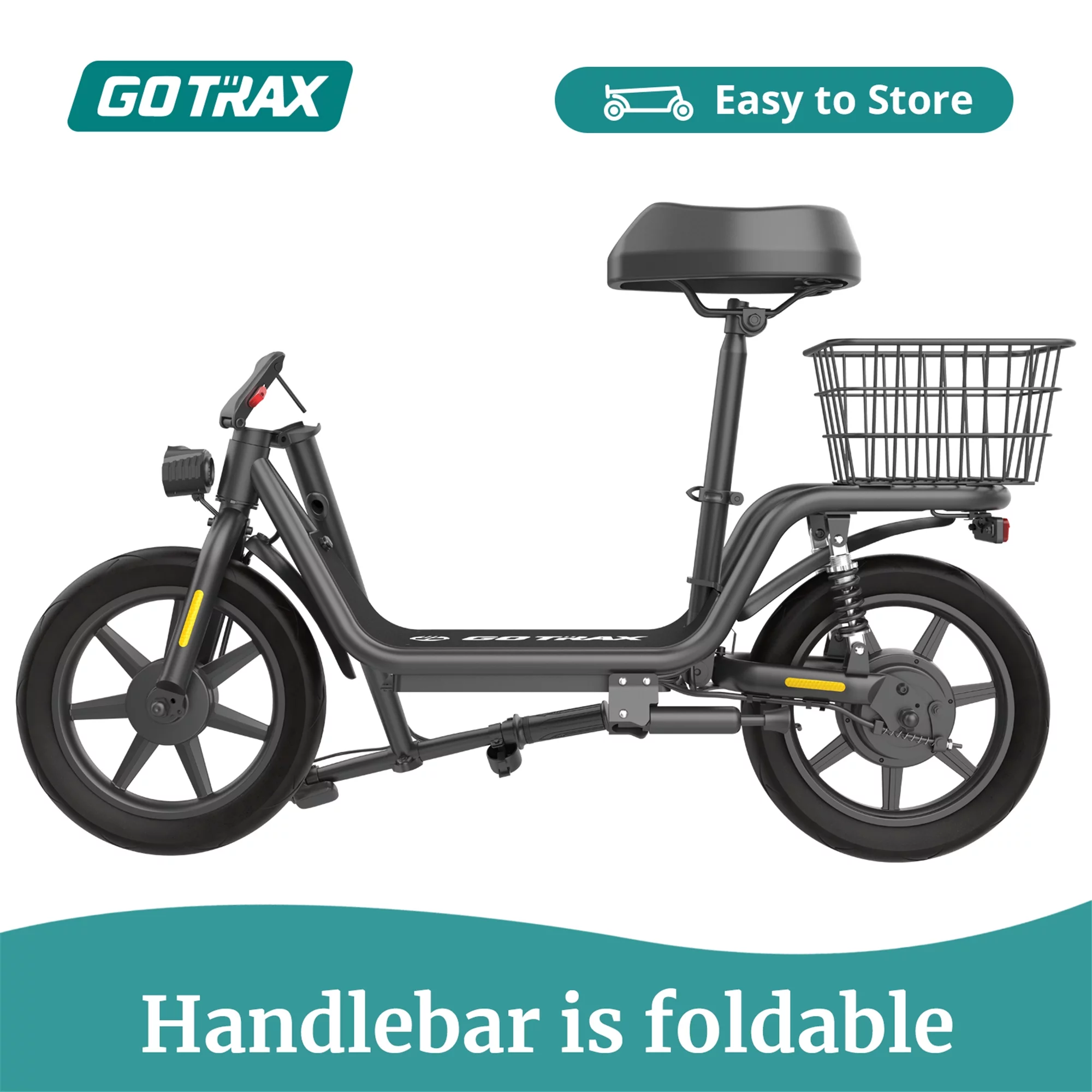 GOTRAX Flex Electric Scooter with Seat for Adult Commuter, 400W&16 Miles Range&15.5Mph Foldable Scooter with 14