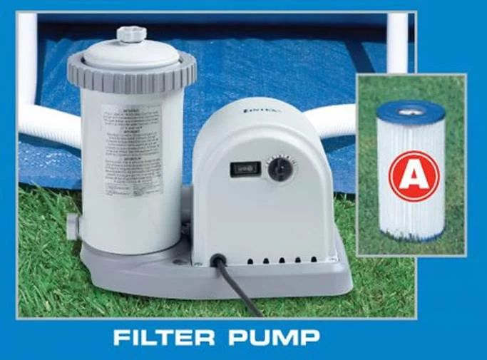 Intex 18ft x 48in Metal Frame Above Ground Round Family Swimming Pool Set & Pump - Womvr