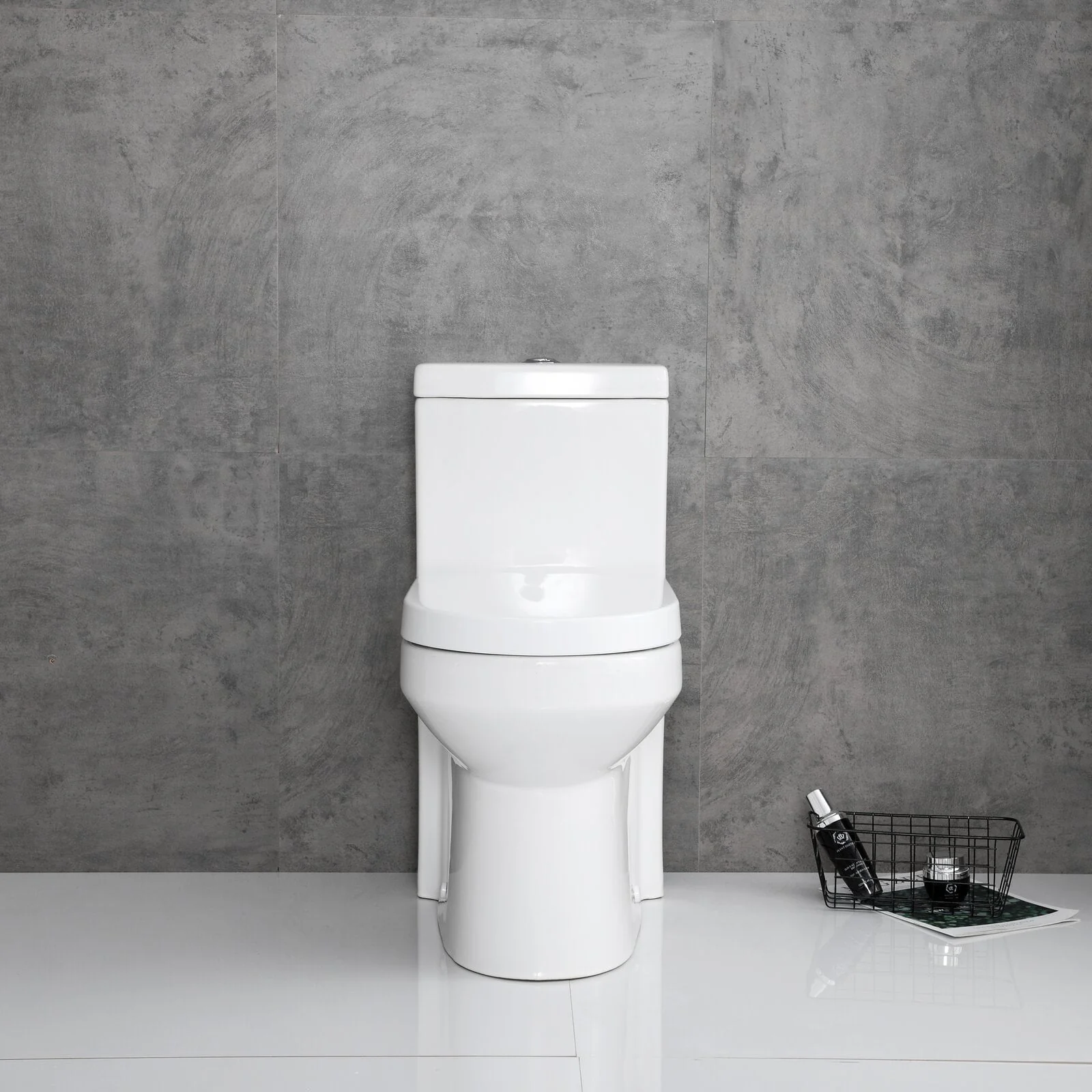 HOROW Upgraded One-Piece 0.8/1.28+ Dual Flush Ultra Ceramic Modern Compact Small Toilets with Elegant Side Holes for Bathrooms - Womvr