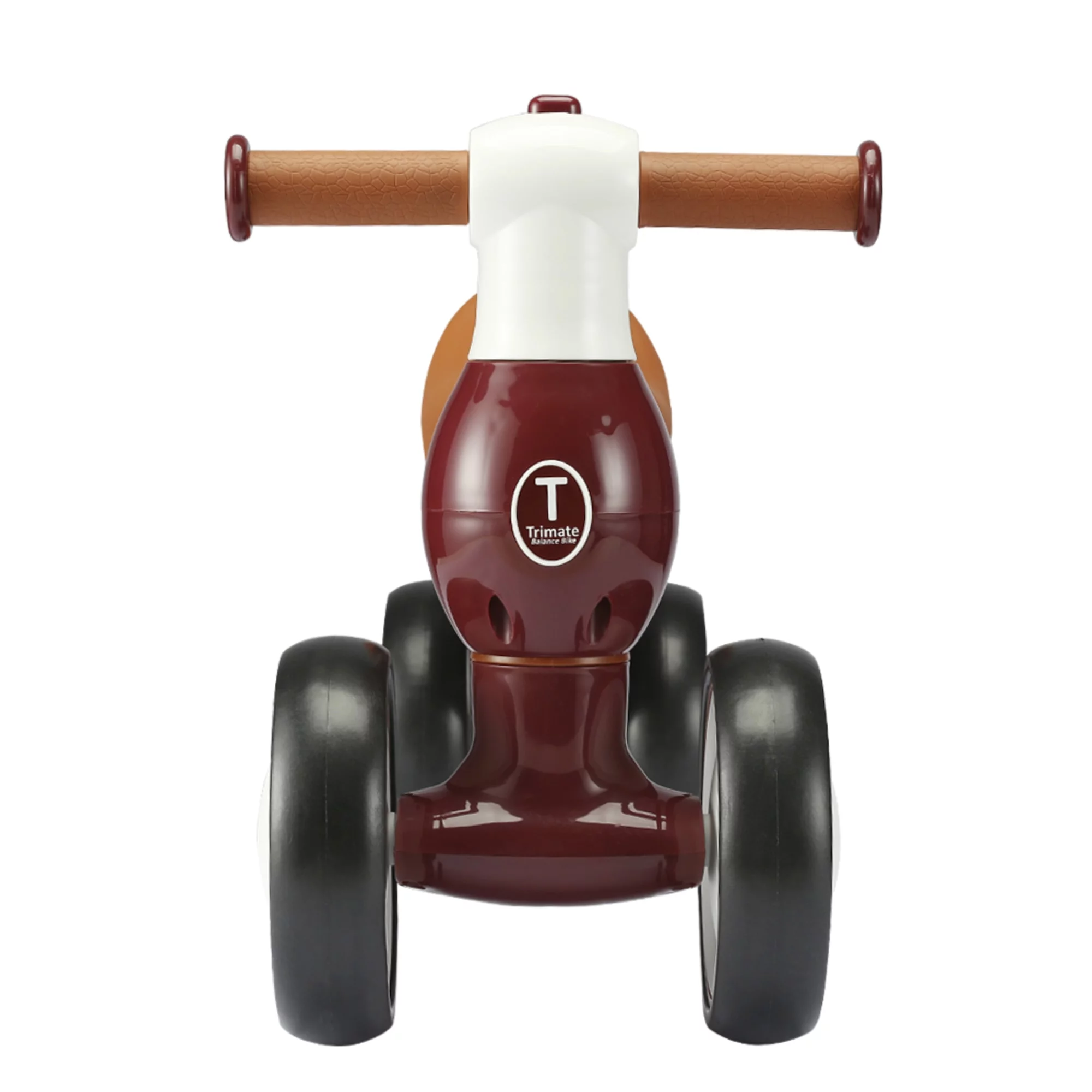 Trimate Baby Walker Balance Bike, Wine Red - Perfect Ride-On Toy for 1-Year-Olds, with 4 Wheels, Ideal for Boys and Girls (12-24 Months) - Womvr