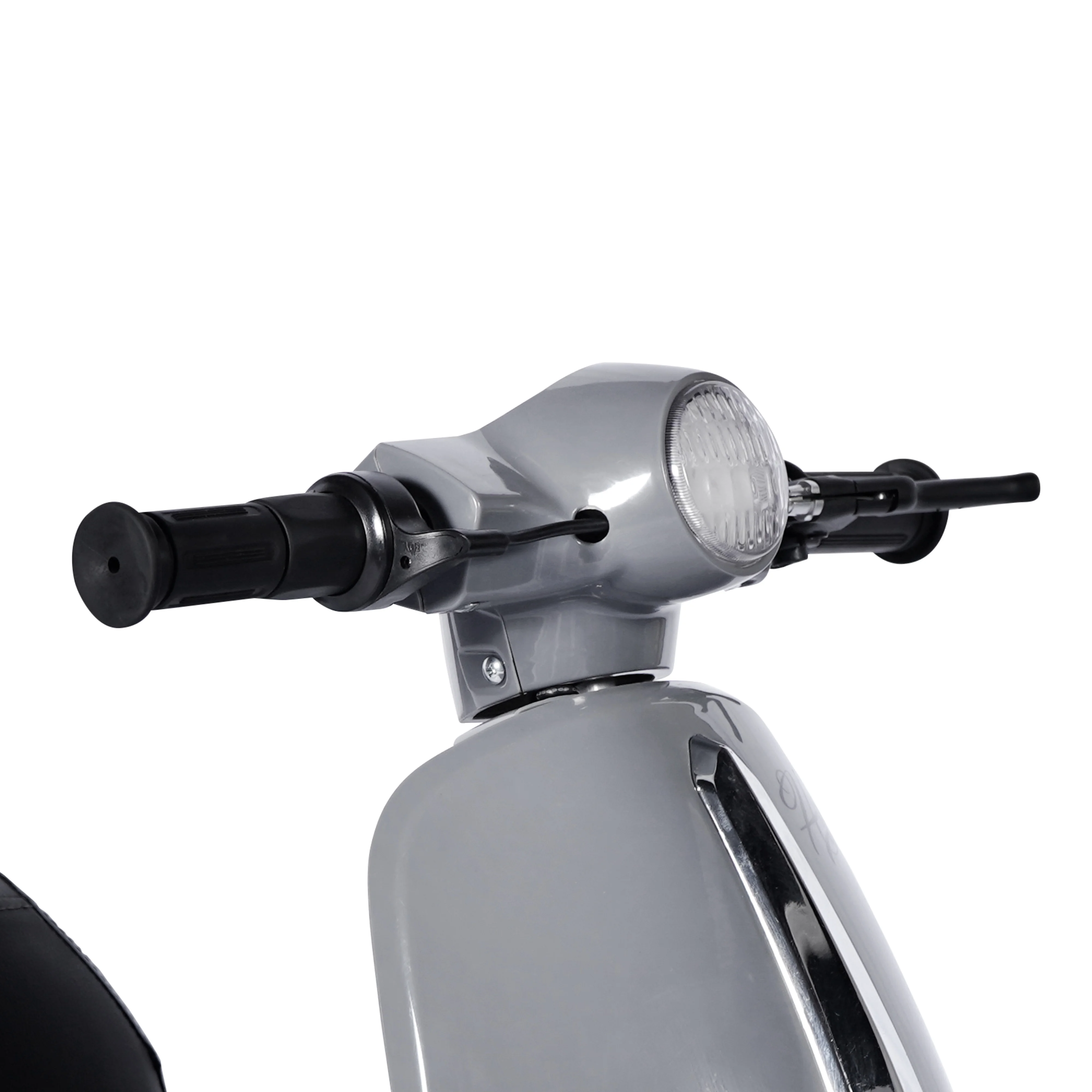 24 Volt Hyper Toys Retro Scooter, Silver, Battery Powered Electric Scooter with Easy Twist Throttle - Womvr