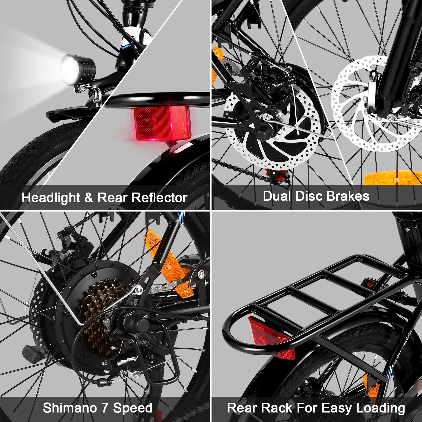 Elifine 500W Folding Electric Bike for Adults, 20
