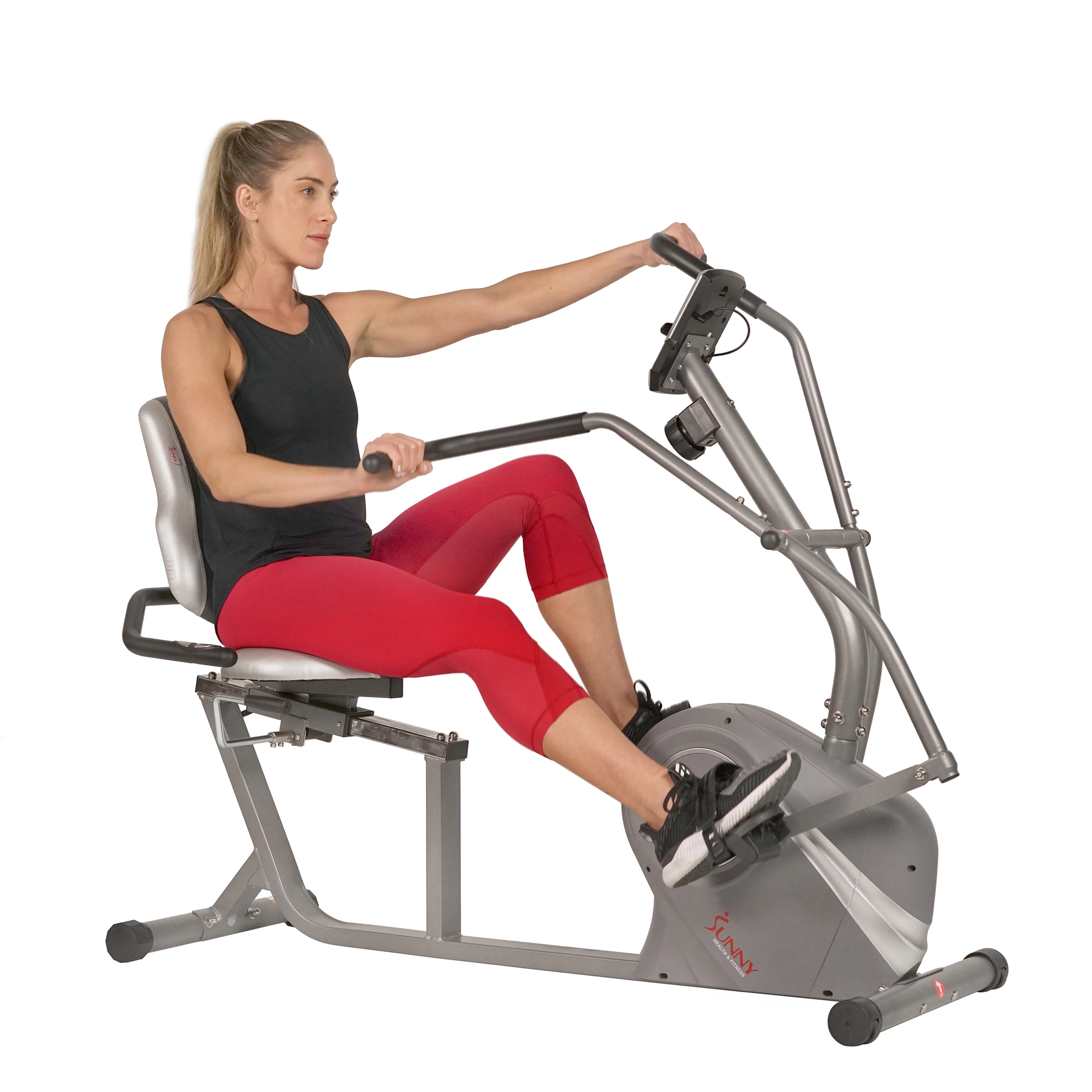 Sunny Health & Fitness Cross Trainer Magnetic Recumbent Bike with Arm Exercisers - SF-RB4936 - Womvr