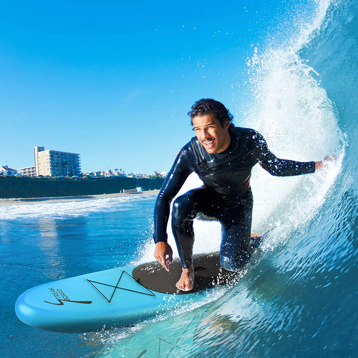 streakboard 10' Inflatable Stand up Paddle Board with SUP Accessories, Backpack, Paddle & Hand Pump - Womvr