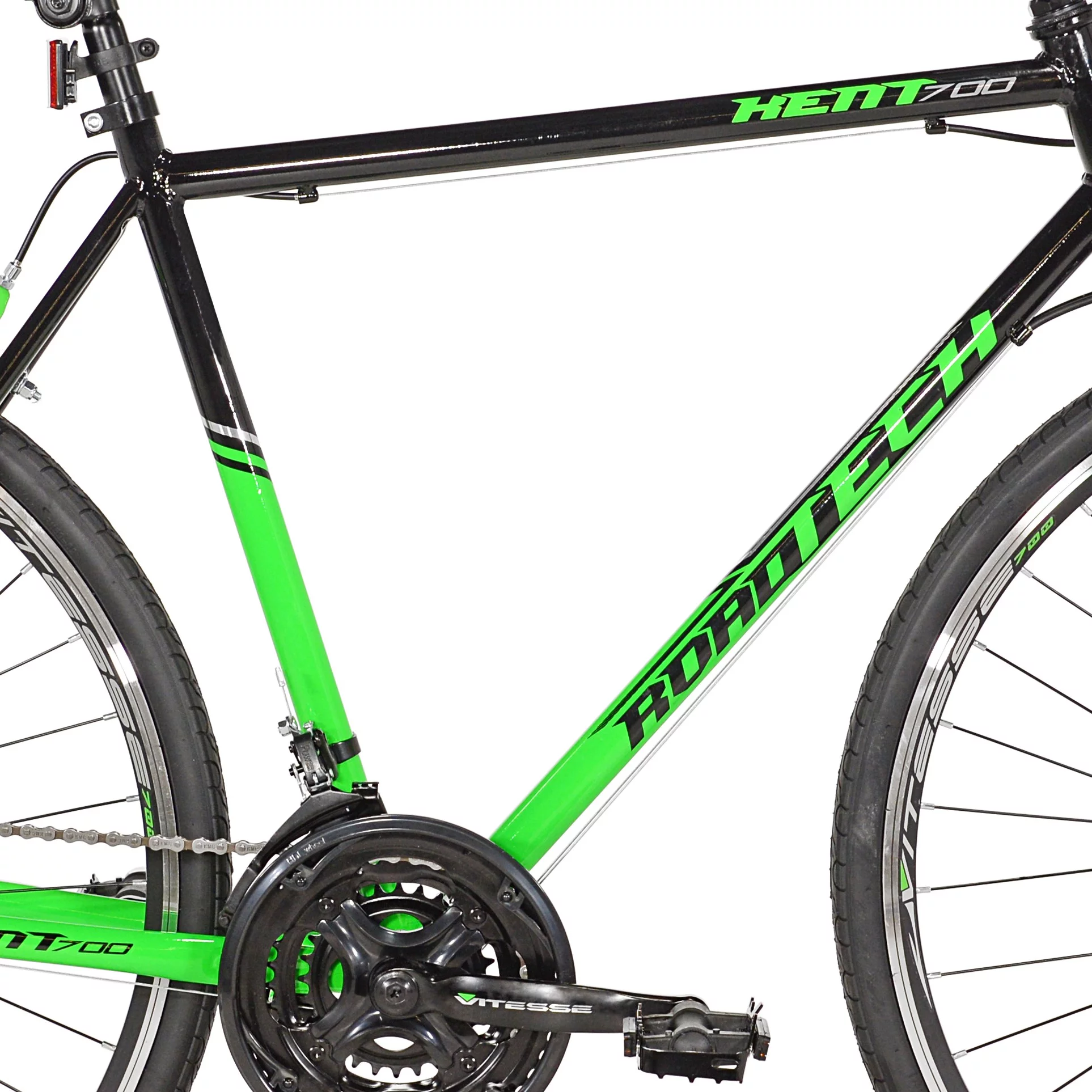 Kent 700c RoadTech Men's Bike, Black/Green - Womvr