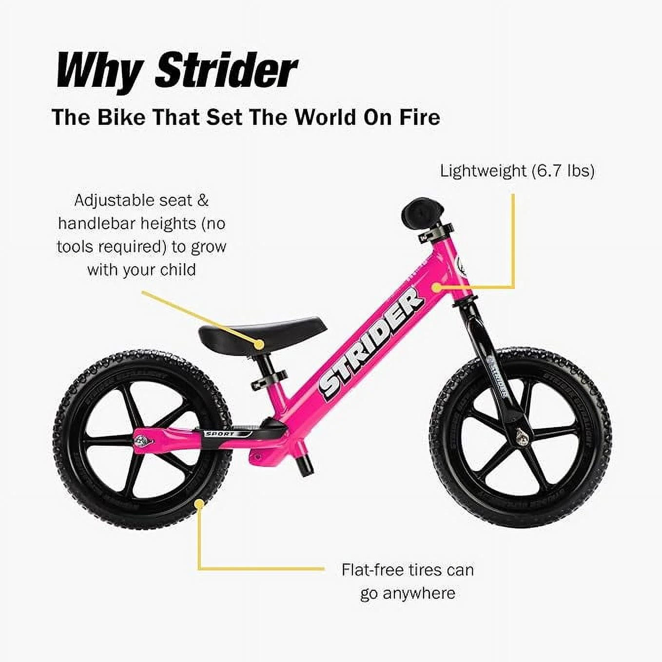 Strider - 12 Sport Balance Bike, Ages 18 Months to 5 Years - Blue - Womvr