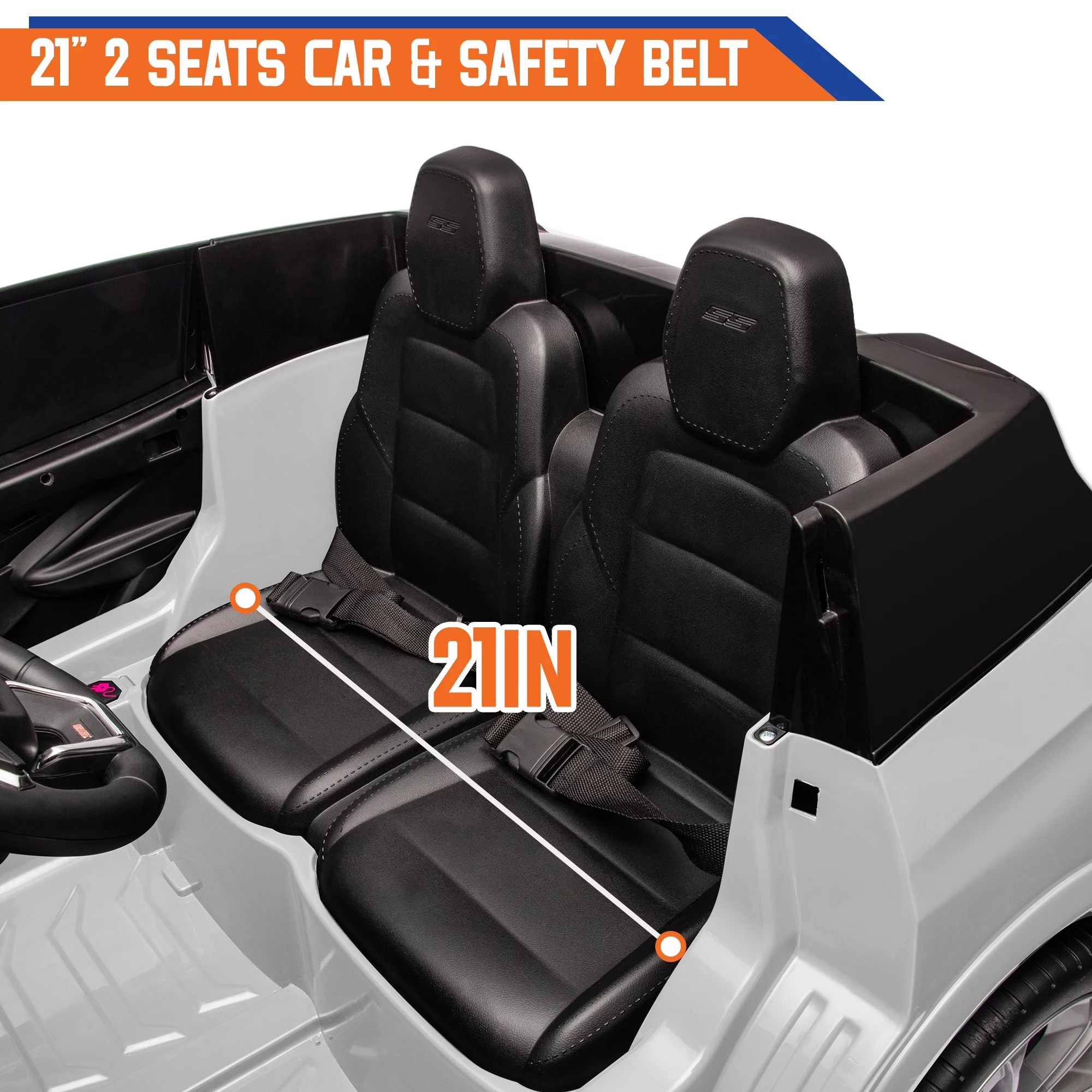 24V Kids Ride on Car, Licensed Chevrolet Blazer EV SS 2 Seater Ride on Toy Truck with Remote, Electric Cars for Kids Boys Girls, LED Lights,MP3 Music, Bluetooth Black - Womvr