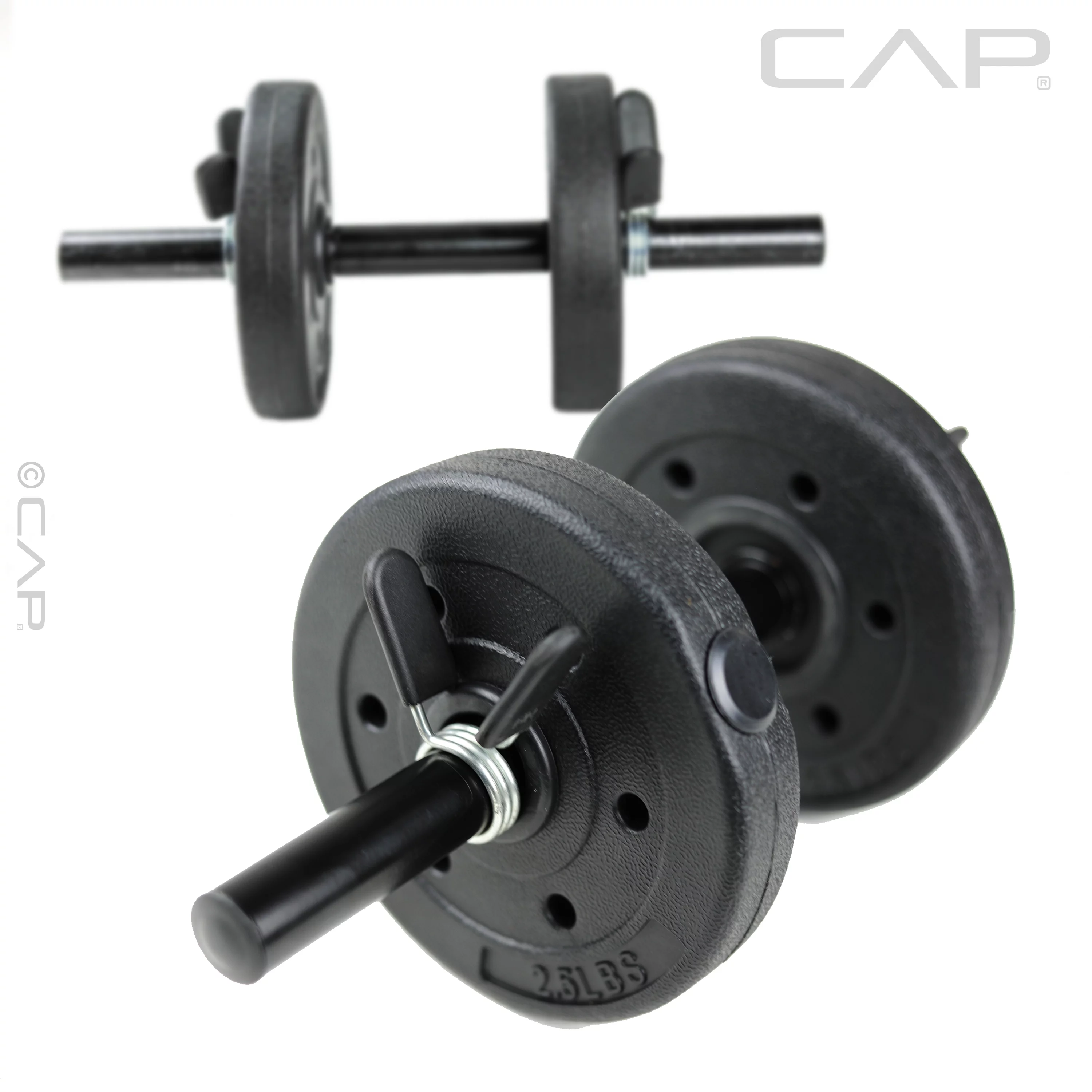 CAP Barbell Standard Vinyl Weight Plate Set, 40 lb (20 lb x 2) - Womvr