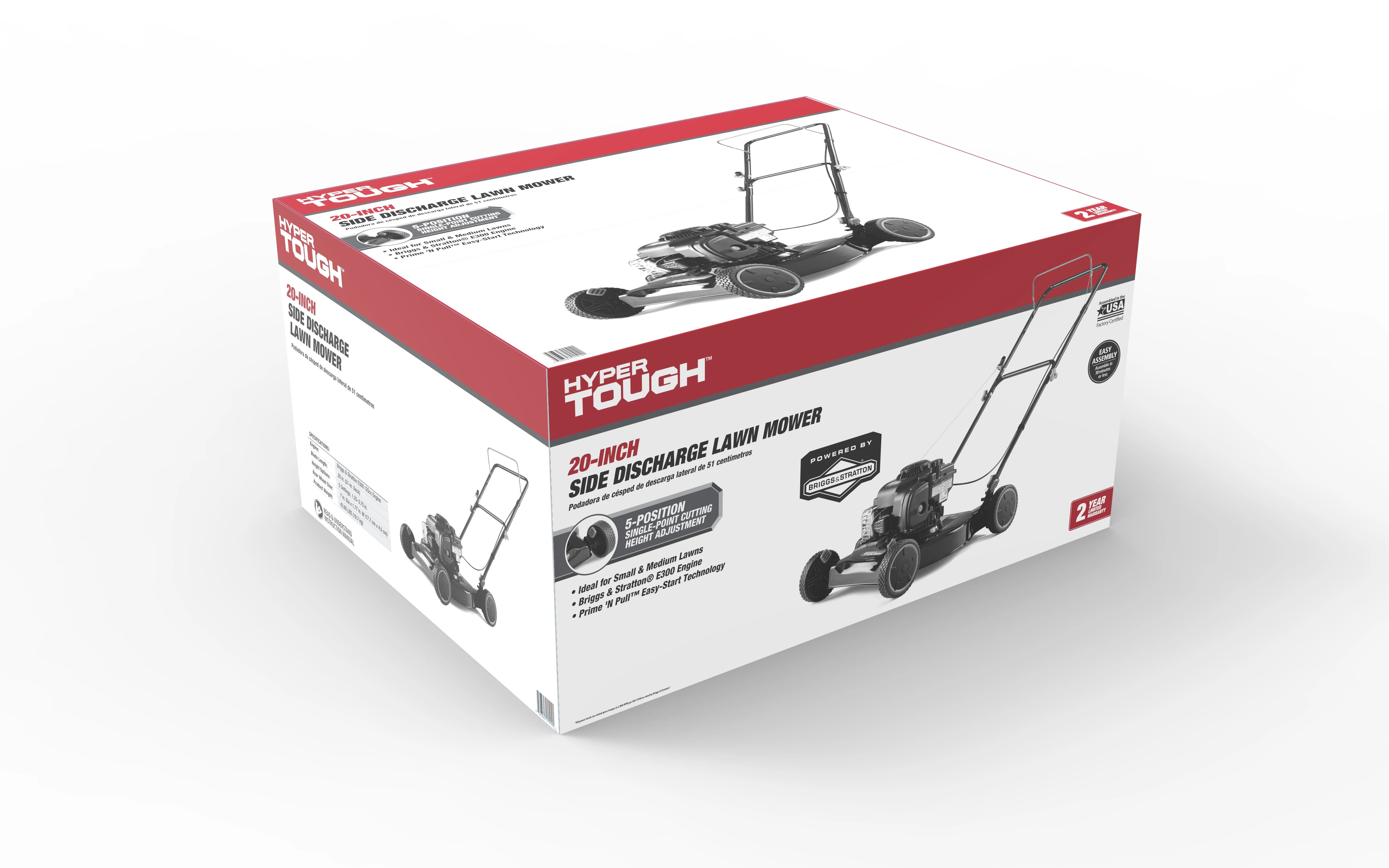 Hyper Tough 20-inch 125cc Gas Push Mower with Briggs & Stratton Engine - Womvr