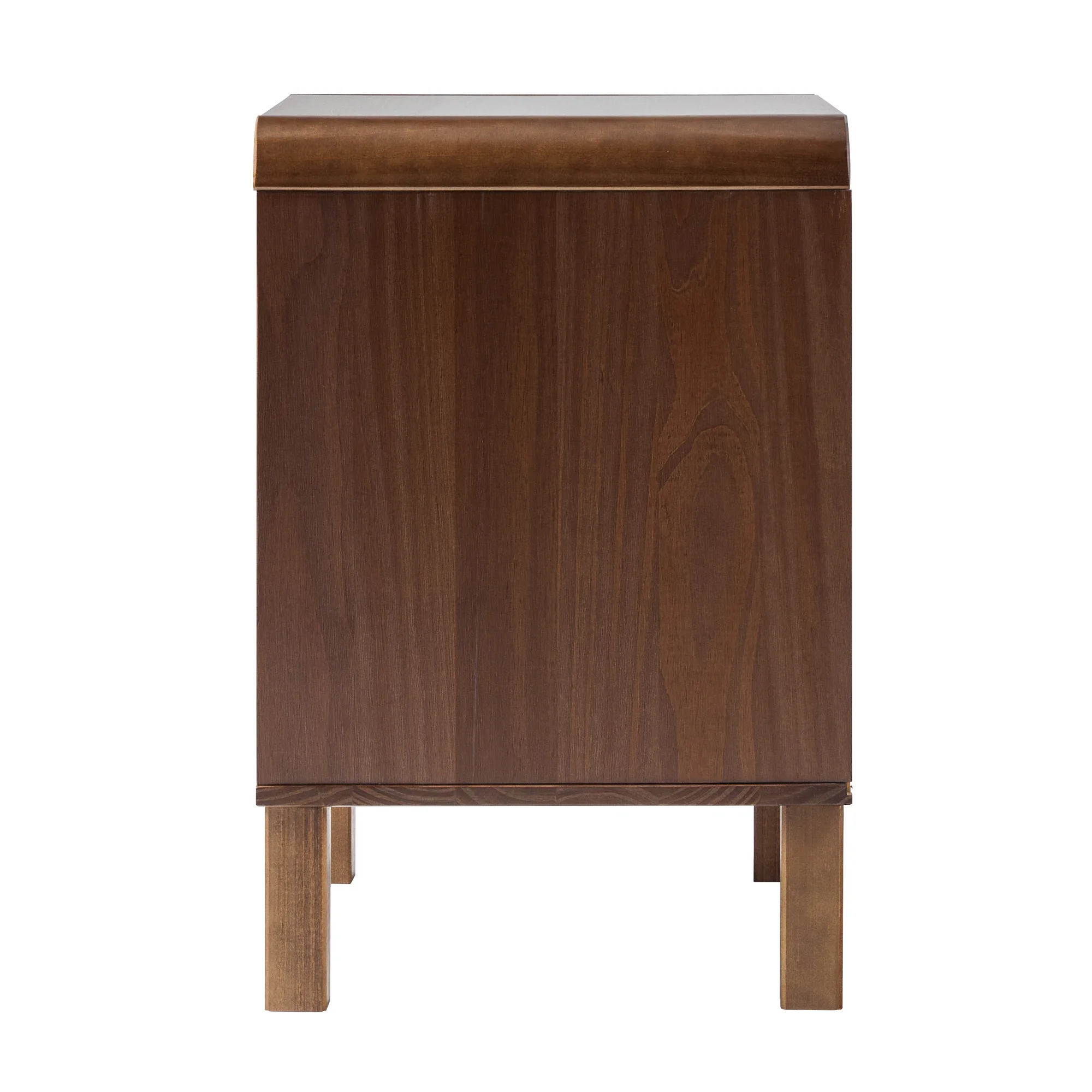 Walker Edison Modern Curved-Frame Solid Wood Nightstand, Brown - Womvr