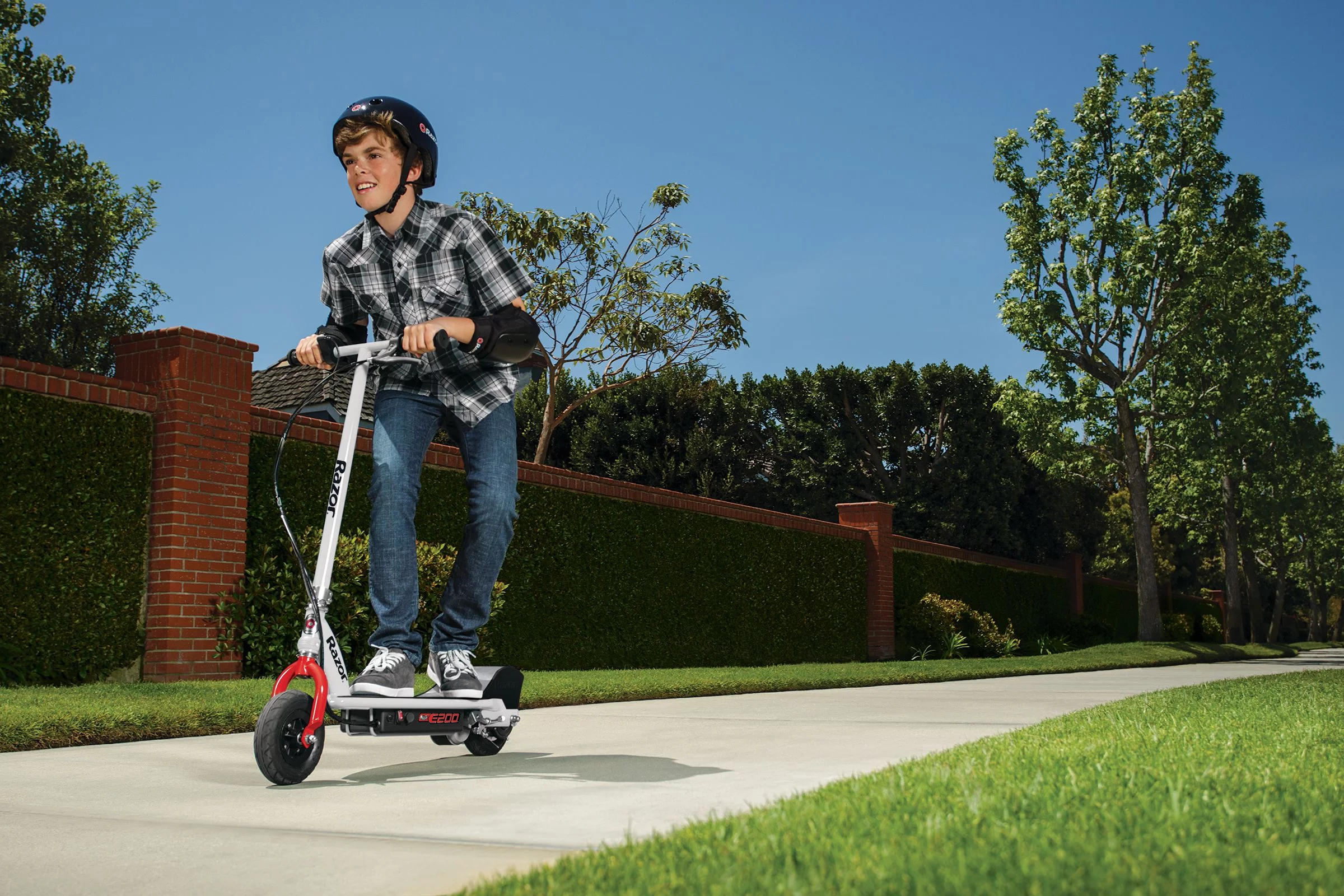 Razor E200 Electric Scooter - White, for Ages 13+ and up to 154 lbs, 8