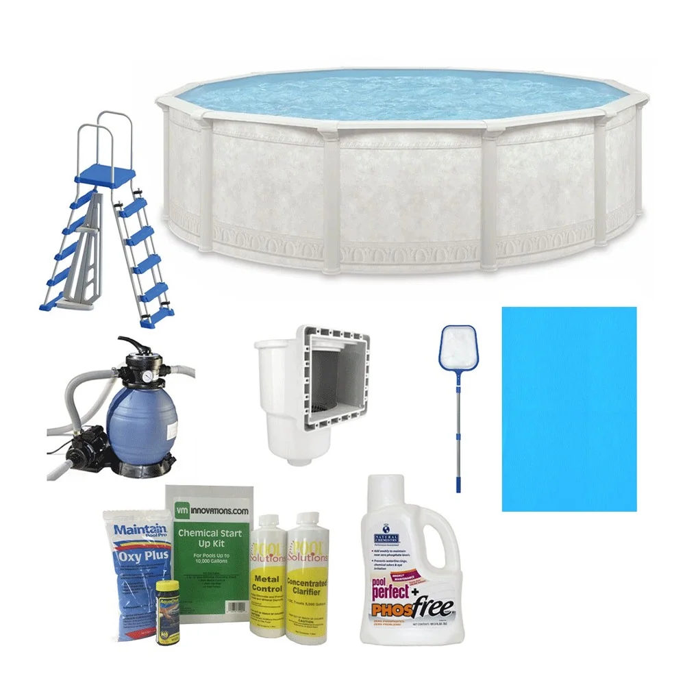 Aquarian Khaki Venetian 18ft x 52in Above Ground Swimming Pool Package - Womvr