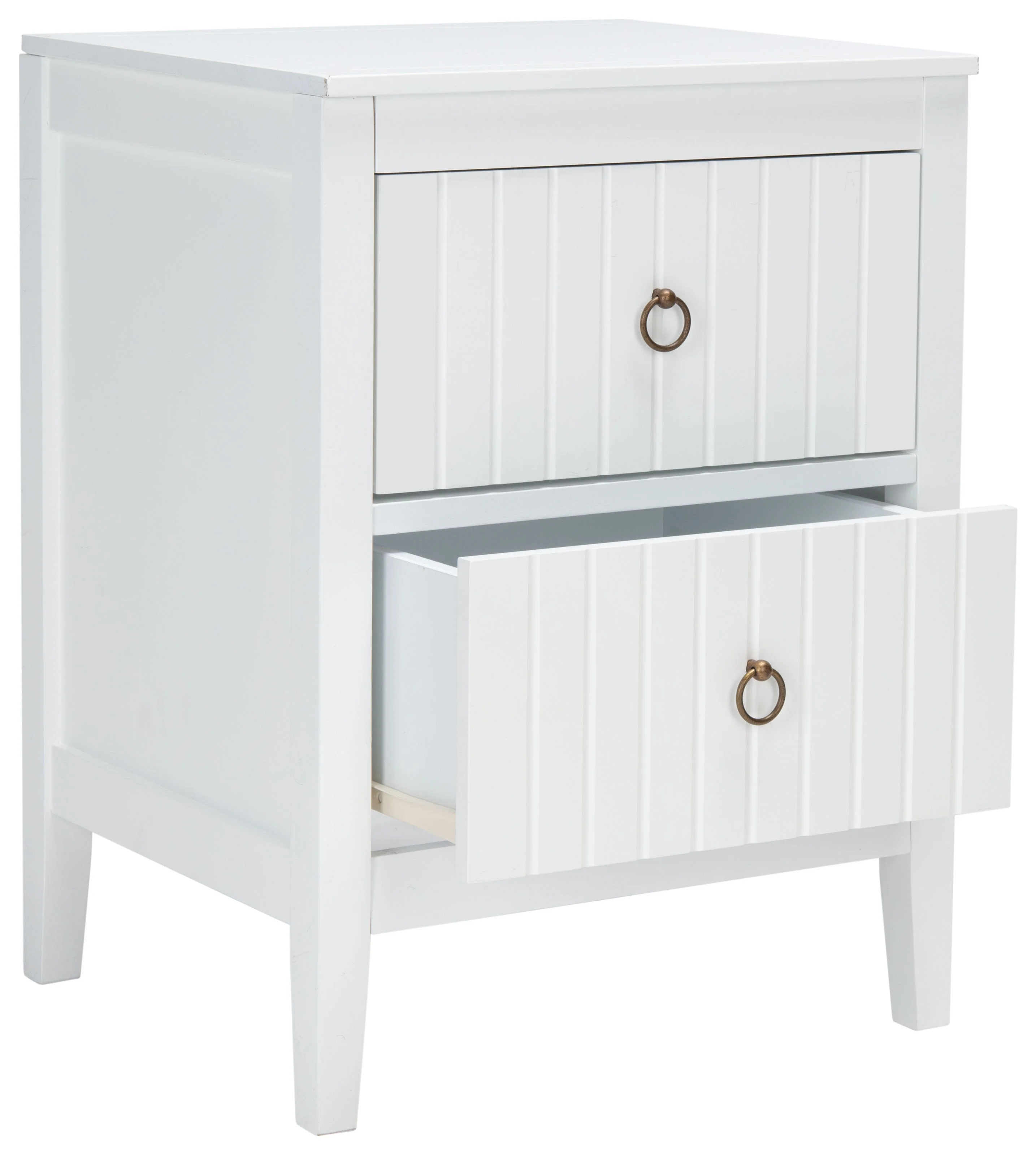 SAFAVIEH Tegan Modern Solid 2 Drawer Nighstand. White - Womvr