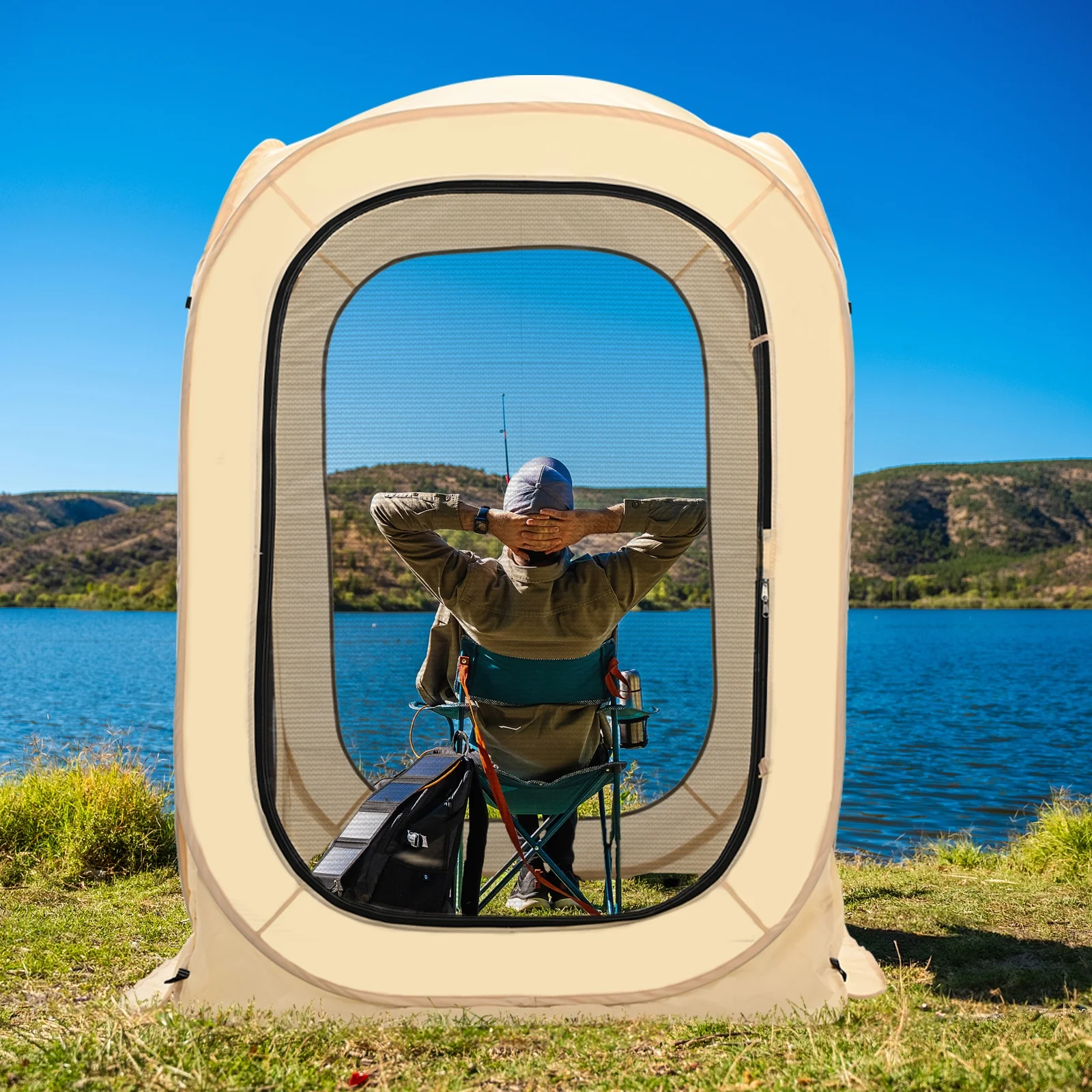 NAIZEA Instant Pop-Up Sports Mesh Tent, Outdoor Screen House Tent - Womvr