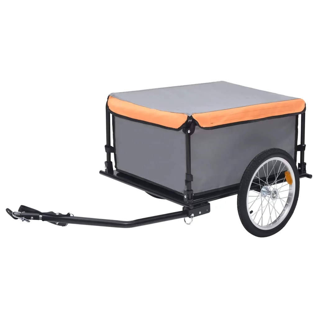 vidaXL Bike Trailer Bicycle Cargo Trailer Tow Bicycle Cart Steel and Polyester - Womvr