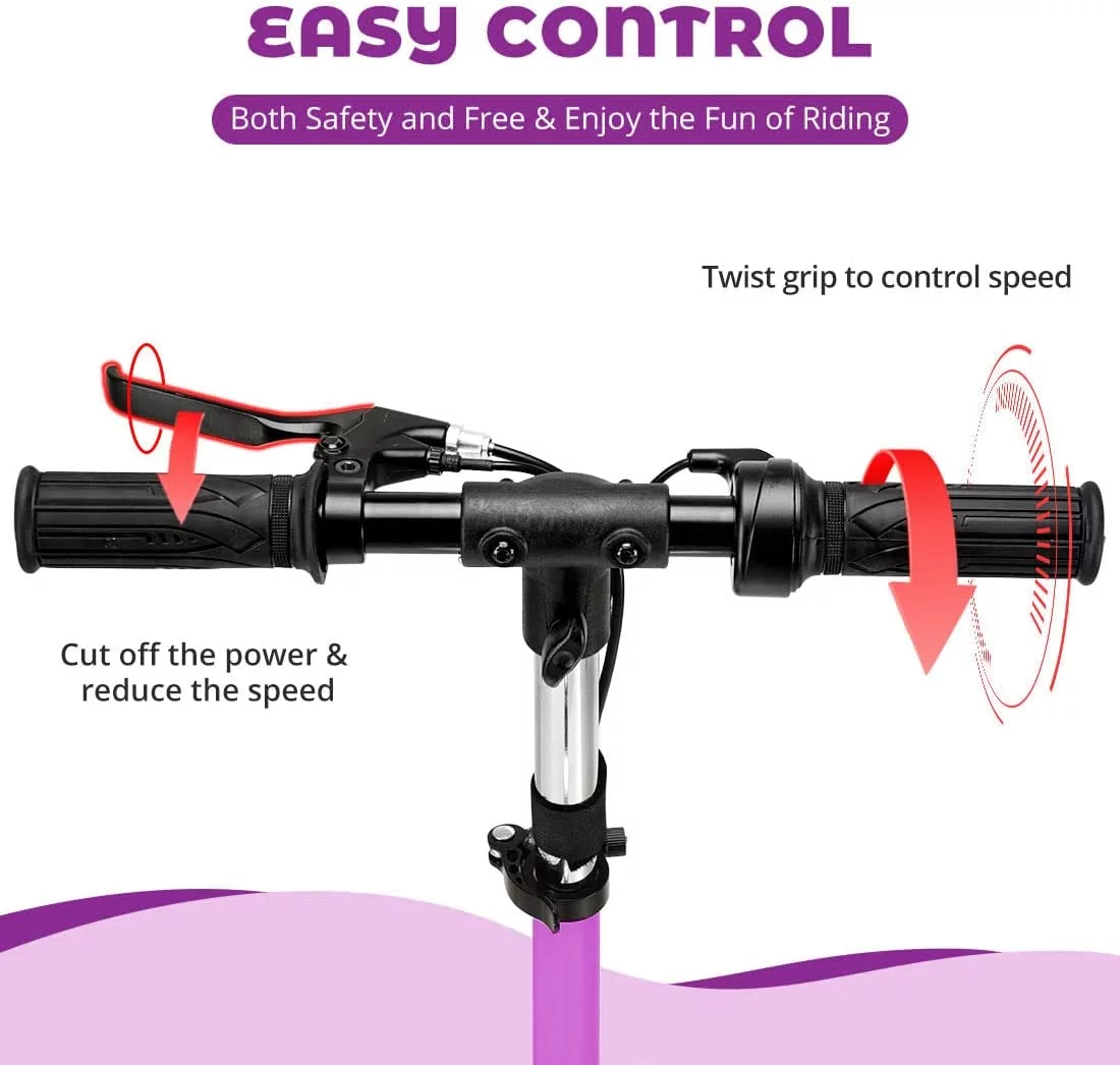 Maxtra Scooters E100 Folding Electric Scooter with Adjustable Handlebar for Kids Ages 6-12, up to 10 MPH, 155 Lbs. Max Load - Womvr