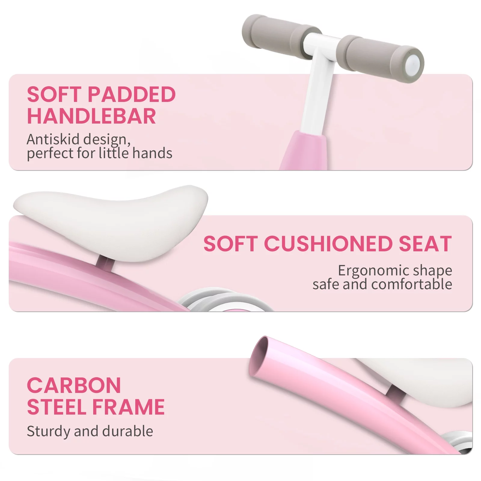 Sejoy Baby Balance Bike Children Walker for 1-3 Years Old Boys Girls 12-36 Months Kids Toddler First Bike 4 Wheels Riding Toys,First Birthday Gifts - Womvr