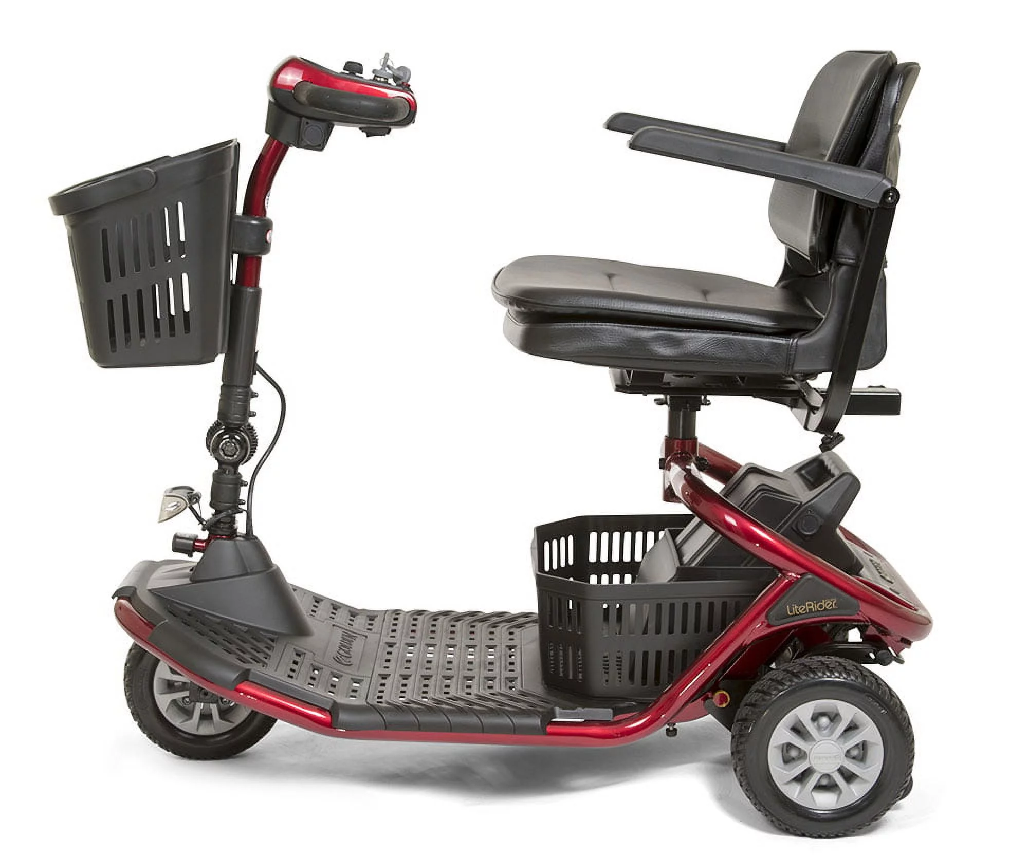 Golden Technologies - LiteRider - Lightweight Travel Scooter - 3-Wheel - Red - Womvr