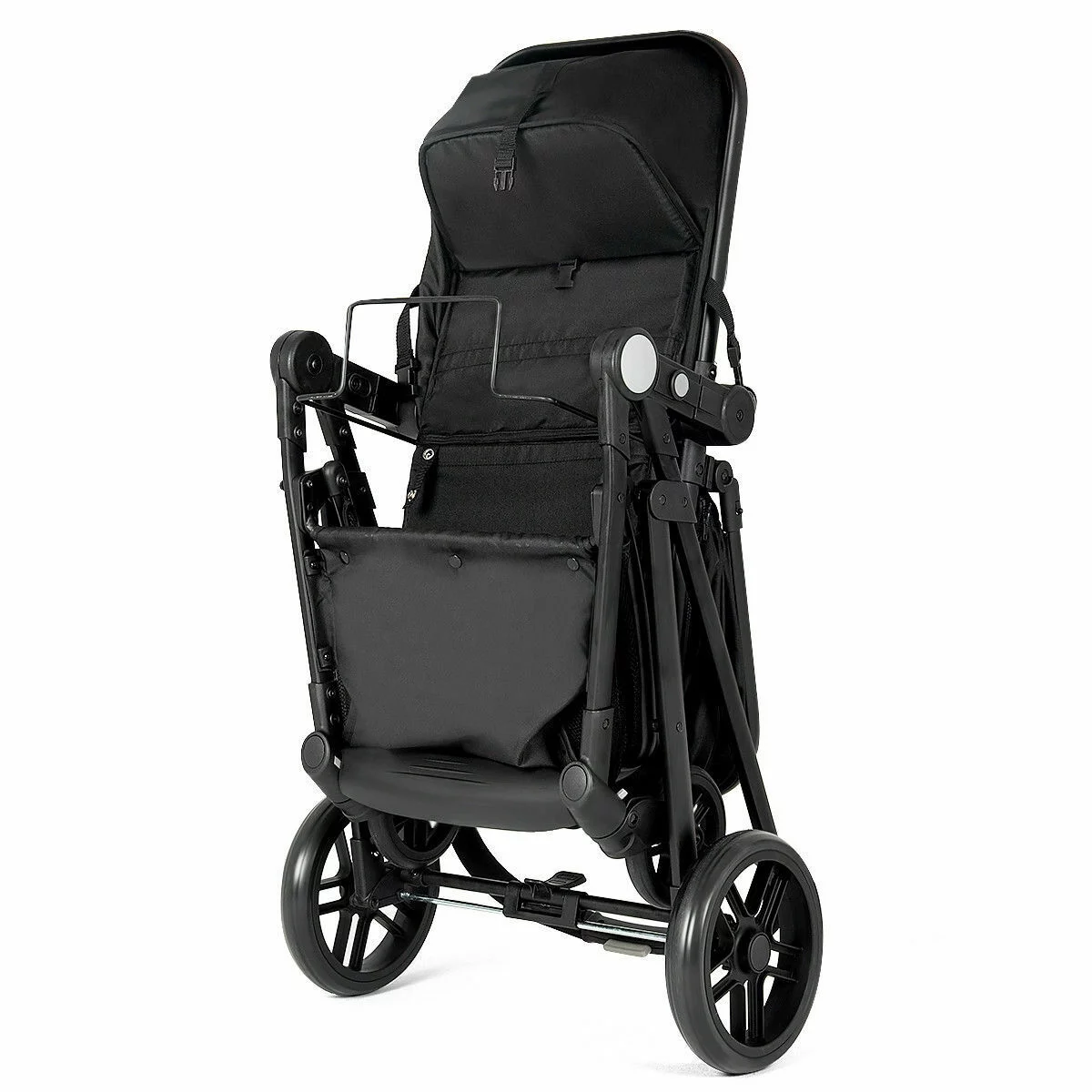 Costway Foldable Baby Stroller 2 in1 Newborn Infant Travel Buggy Pushchair Black - Womvr