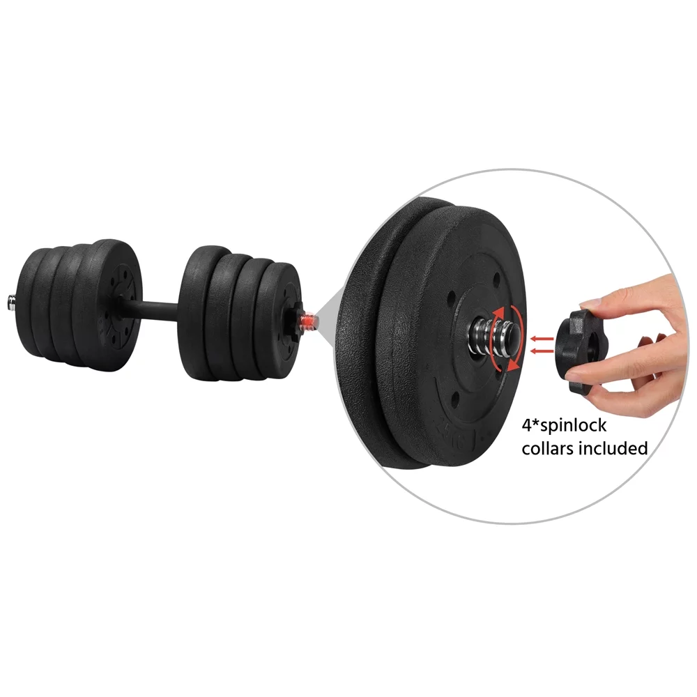 Alden Design 66LB Dumbbell Set Training Lifting Dumbbells Weight Set,Black - Womvr