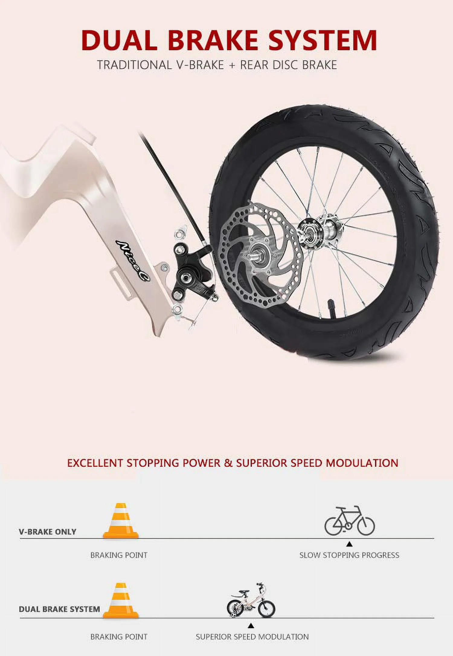 Nice C 12 In., BMX Kids Bicycle, Champagne - Womvr