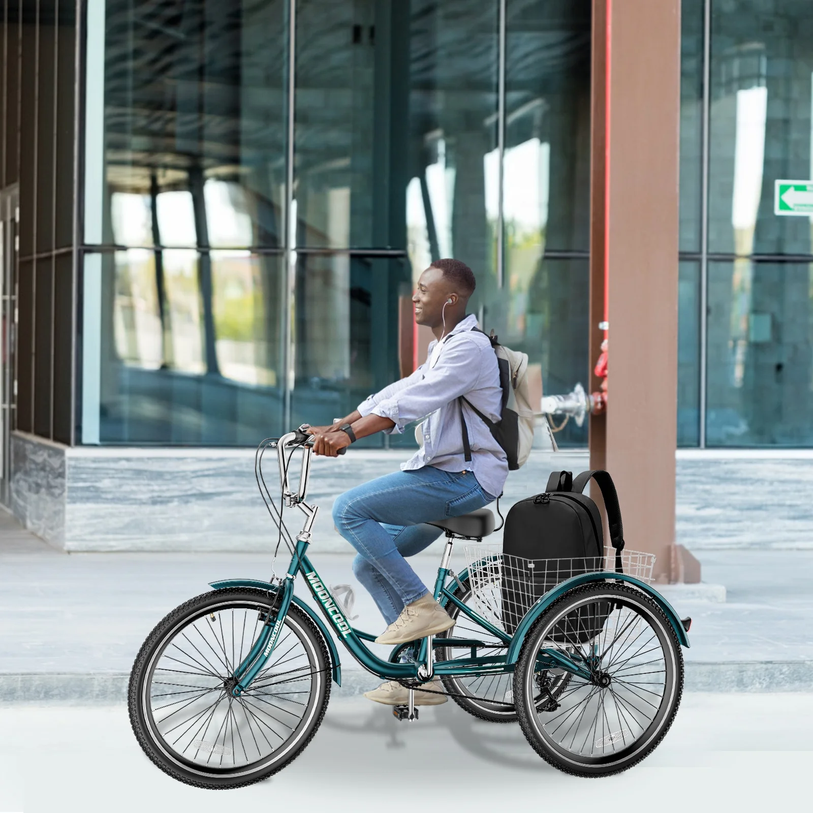 Lilypelle Adult Tricycles 7 Speed 20/24/26 Inch Three Wheel Bike Cruiser Trike with Low-Step Through Frame/Large Basket for Men, Women, Seniors - Womvr