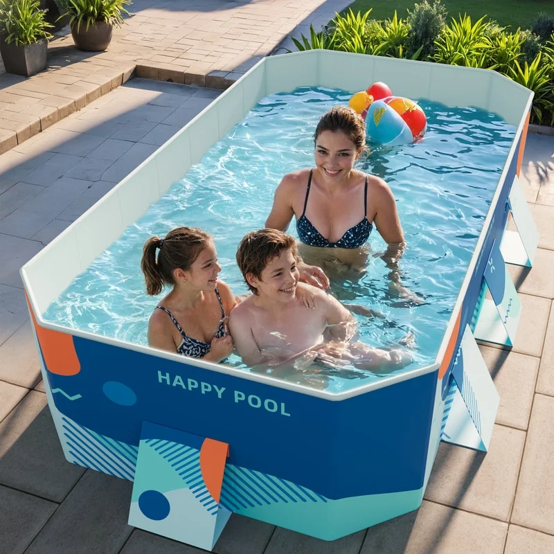 Homall 112�� Foldable Swimming Pool Outdoor Inflatable-free Pools Summer Portable Above Ground Pool Kiddie Pool Adults Kids Family Pet Dog Play Pool for Backyard Garden - Womvr
