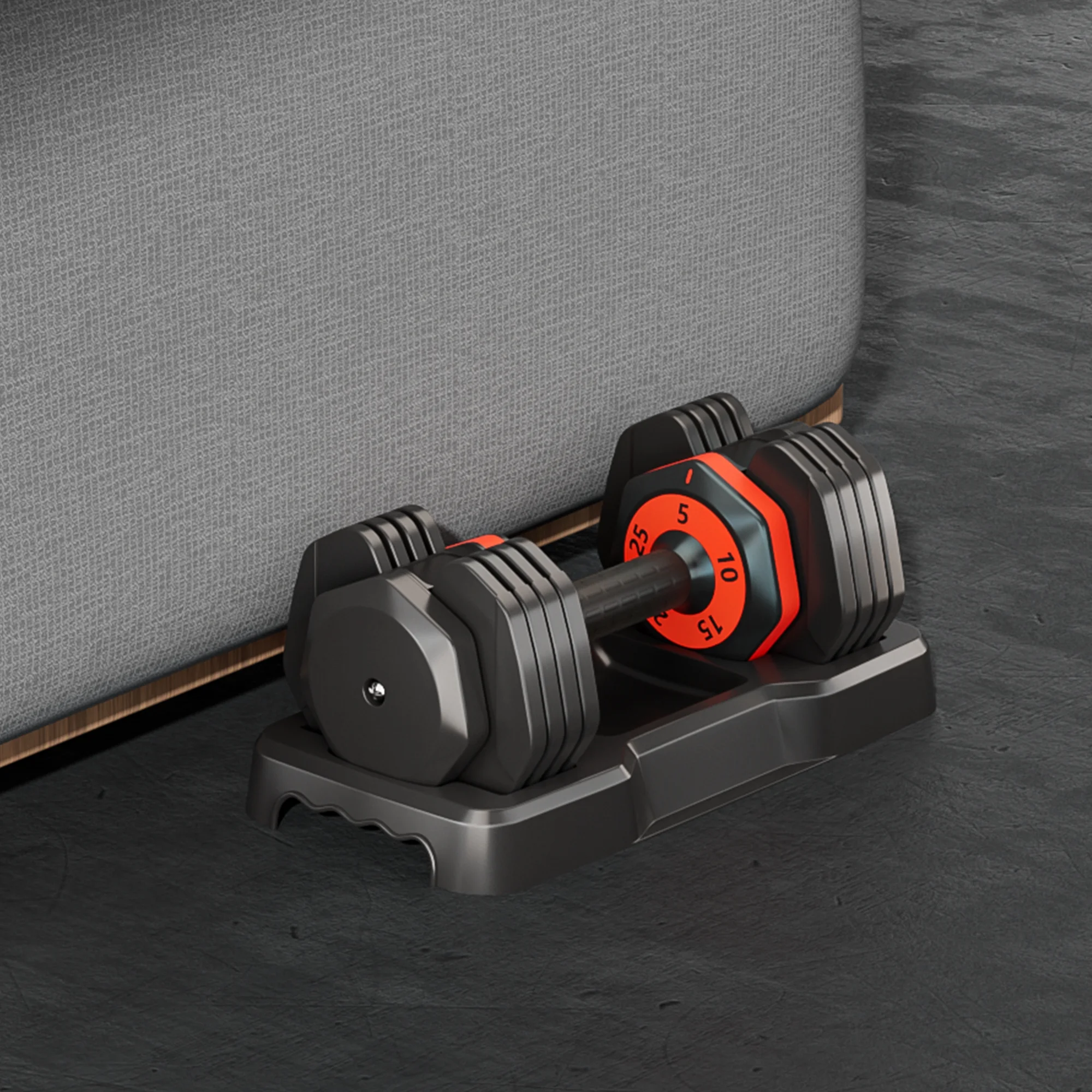 5-in-1 Adjustable Single Dumbbell - 25 LB, Complete with Anti-Slip Metal Handle for Full Body Home Gym Workouts - Ideal Adjustable Dumbbell Set for Your Weight Selection Needs